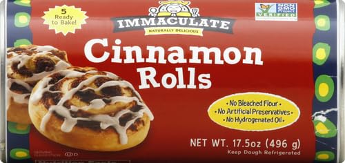 Organic Cinnamon Rolls with Icing - Immaculate Baking (5 Rolls, 17.5 oz) - Perfect for Breakfast, Brunch & Holiday Baking