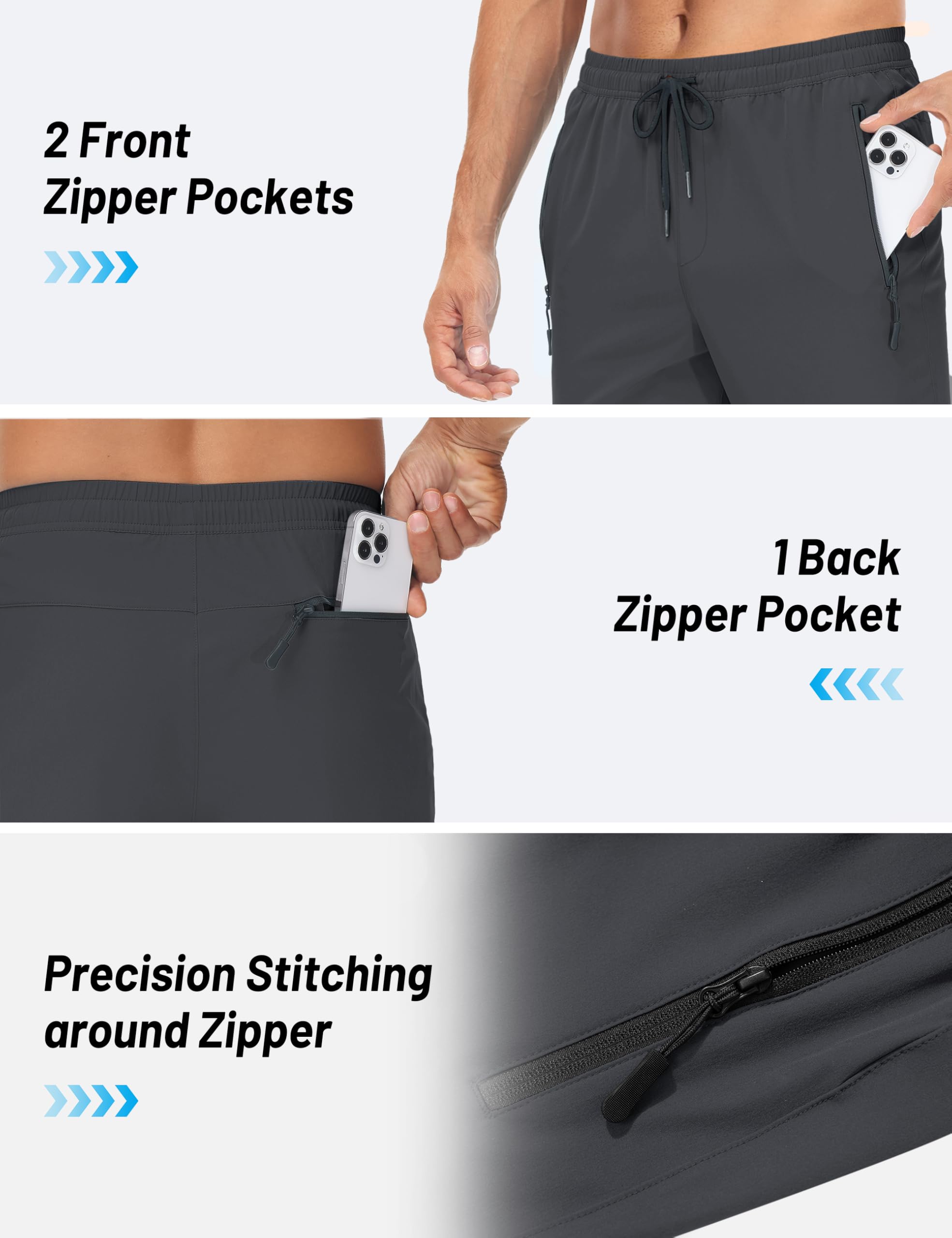 TACVASEN Men's Lightweight Hiking Pants - Quick Dry, Stretchable & Water Resistant Joggers with Pockets for Outdoor, Gym & Workout - Perfect for Hiking, Running & Casual Wear