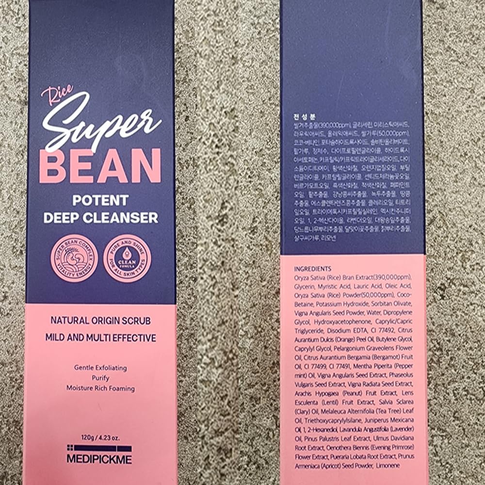Rice Super Bean Potent Face Wash - Gentle Rice Wash Soft Cream Facial Cleanser for Deep Cleansing & Buildup Removal | Perfect for Daily Skincare Routine & Acne-Prone Skin