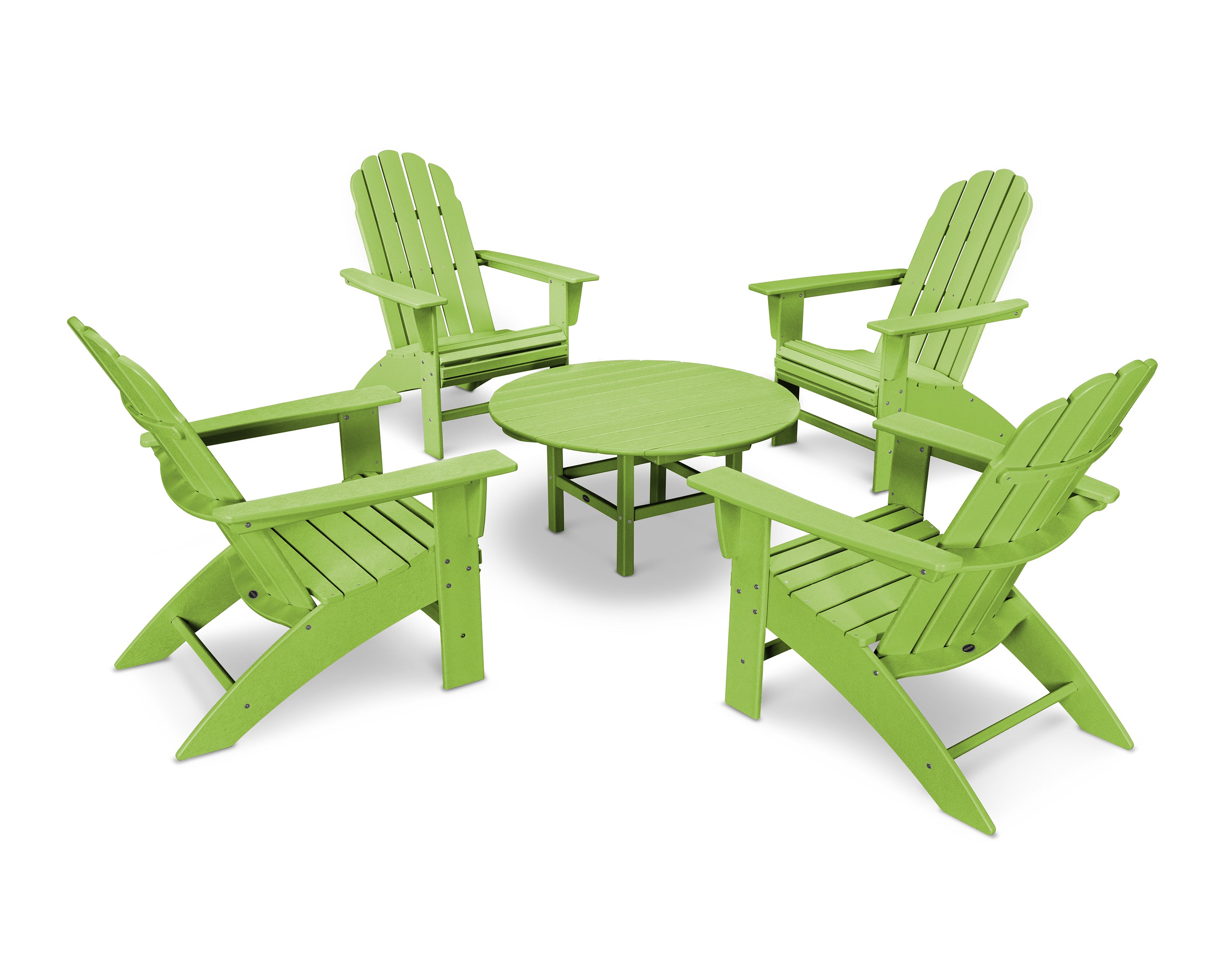 POLYWOOD Vineyard 5-Piece Oversized Adirondack Outdoor Patio Furniture Set - Perfect for Backyard, Poolside & Garden Relaxation