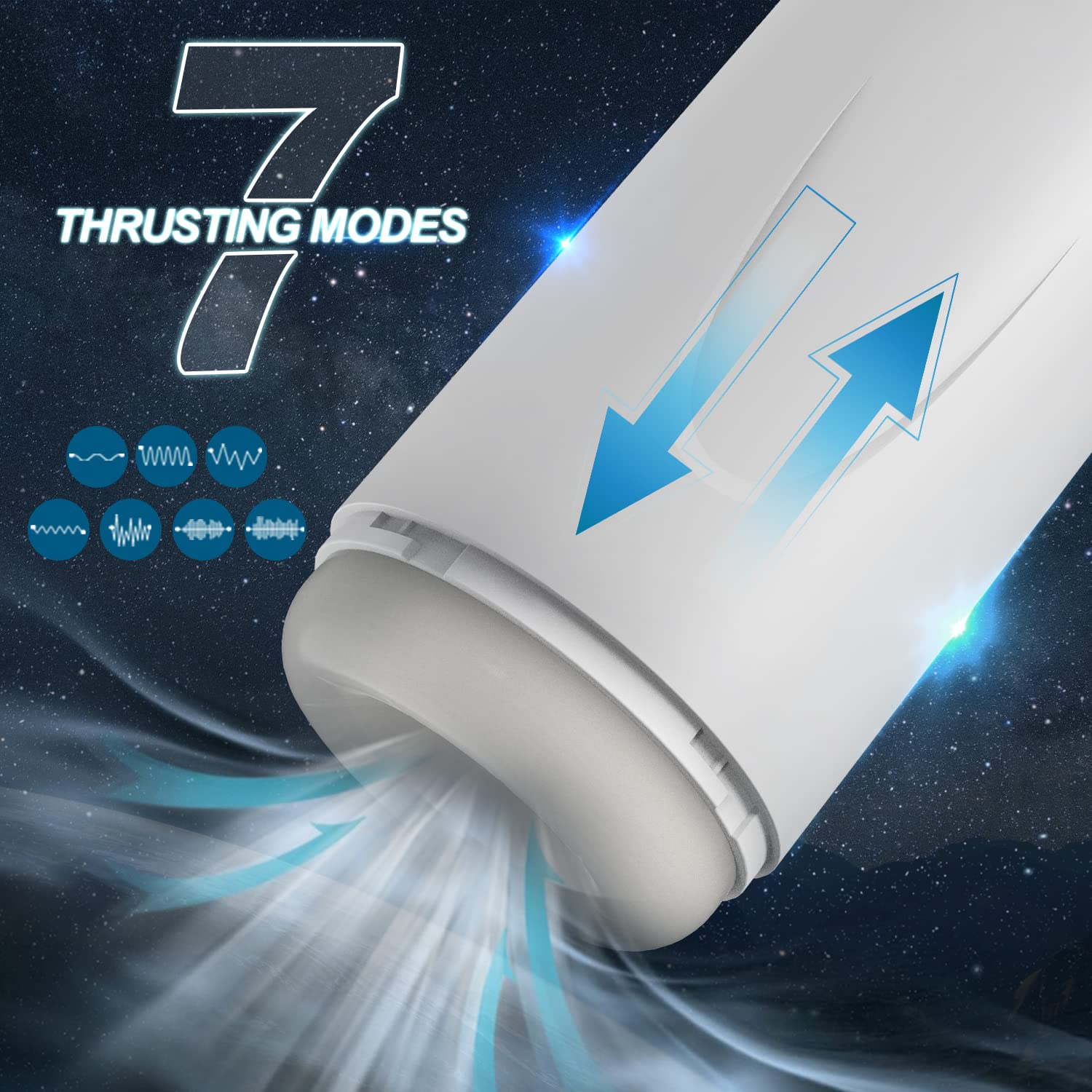XCJRPRO Automatic Male Masturbator - 7 Powerful Thrusting Modes, 100% Waterproof Electric Masturbation Cup for Men | Realistic Pocket Pussy & Blowjob Simulator | Adult Sex Toy for Solo Pleasure & Stress Relief | Perfect for Home Use, Travel & Discreet Storage