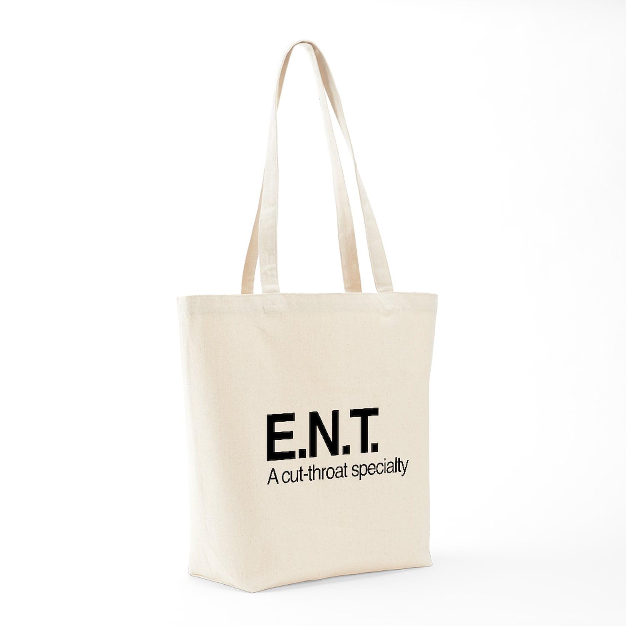ENT A Cut Throat Specialty Tote Bag - Natural Canvas Reusable Shopping Bag for Groceries, Beach & Daily Use | Eco-Friendly Cotton Tote with Unique Design