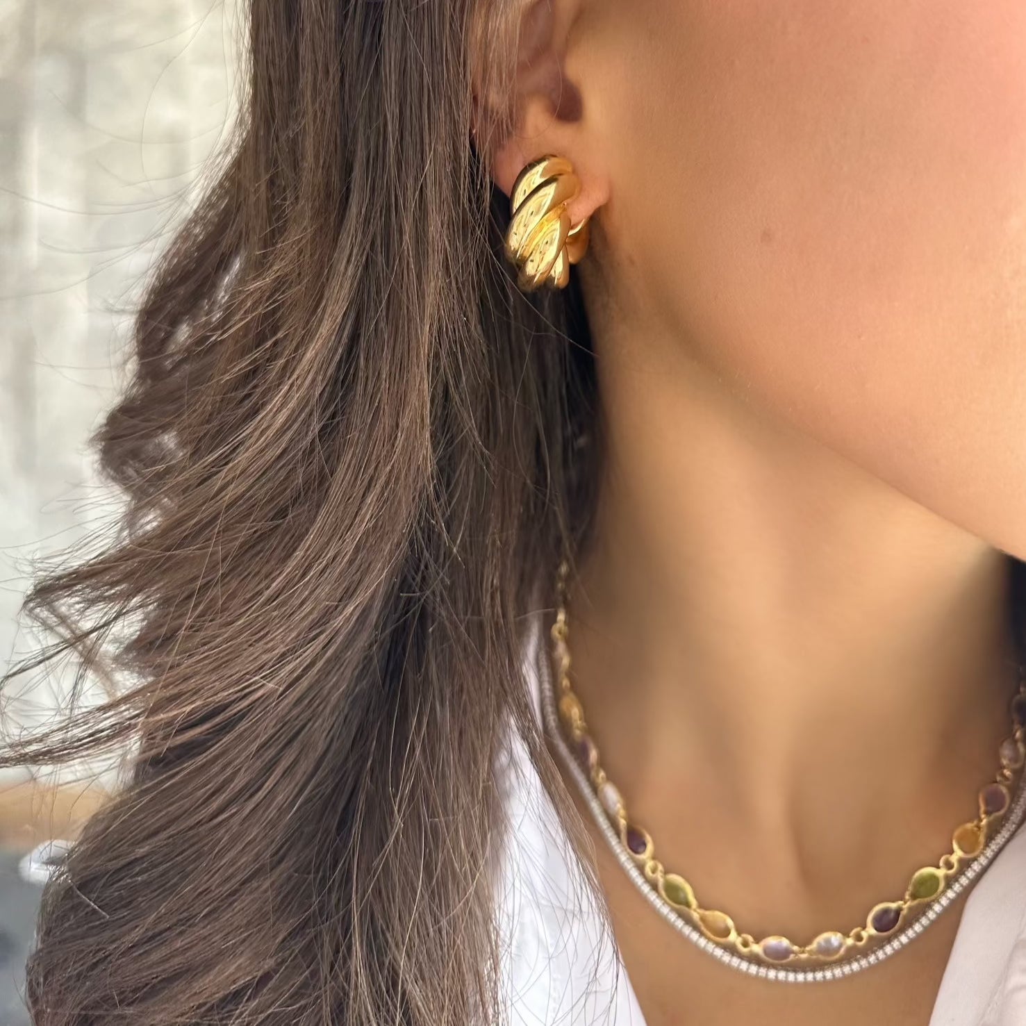 Chunky Twisted Hoops Earrings for Women - Trendy Chunky Hoop Earrings for Everyday Wear & Special Occasions
