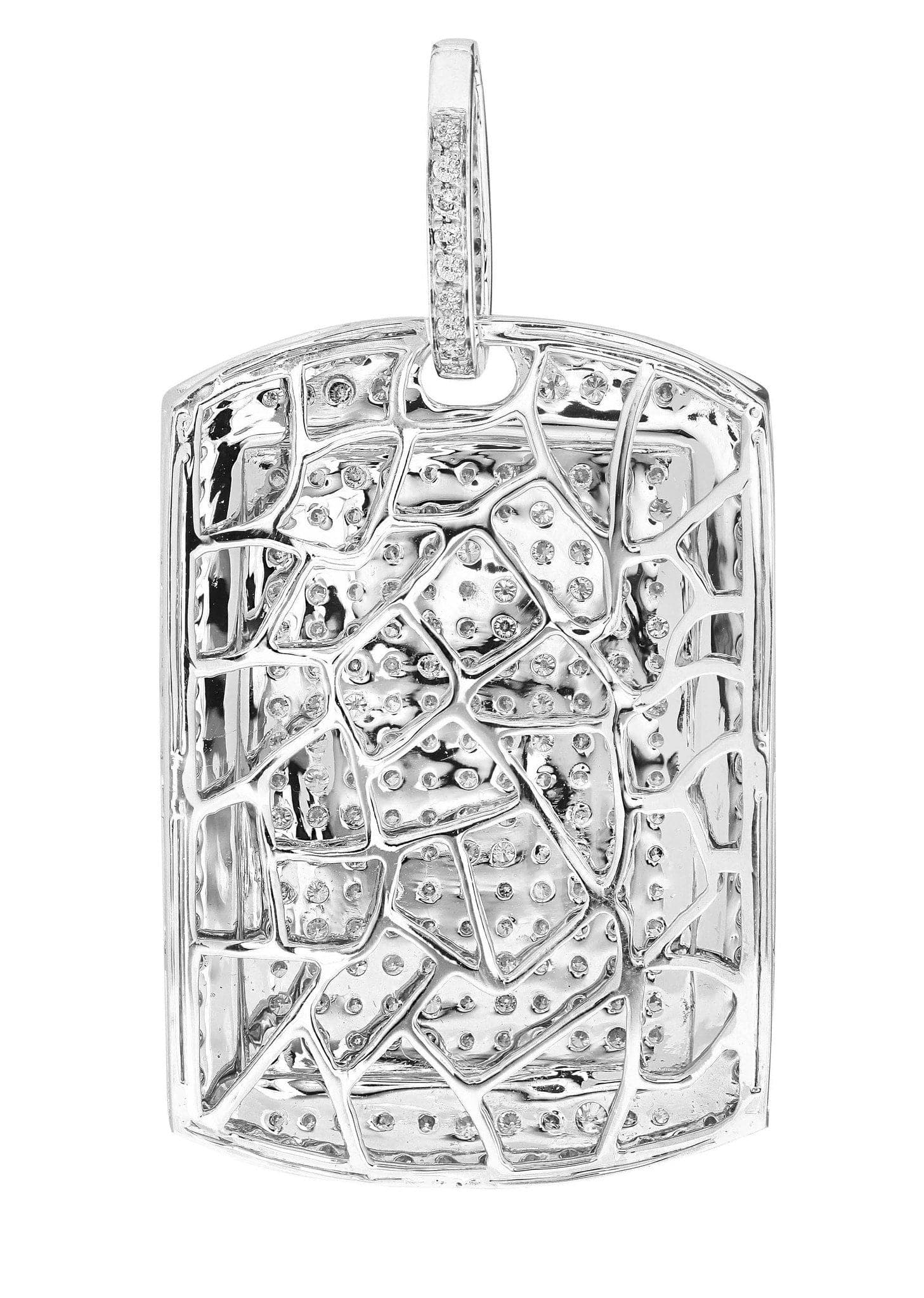 Diamond Dog Tag Pendant Necklace - 20.72 Grams (6.3 Carats) Genuine Diamond Jewelry for Men & Women - Perfect for Gifts, Military Appreciation & Everyday Wear