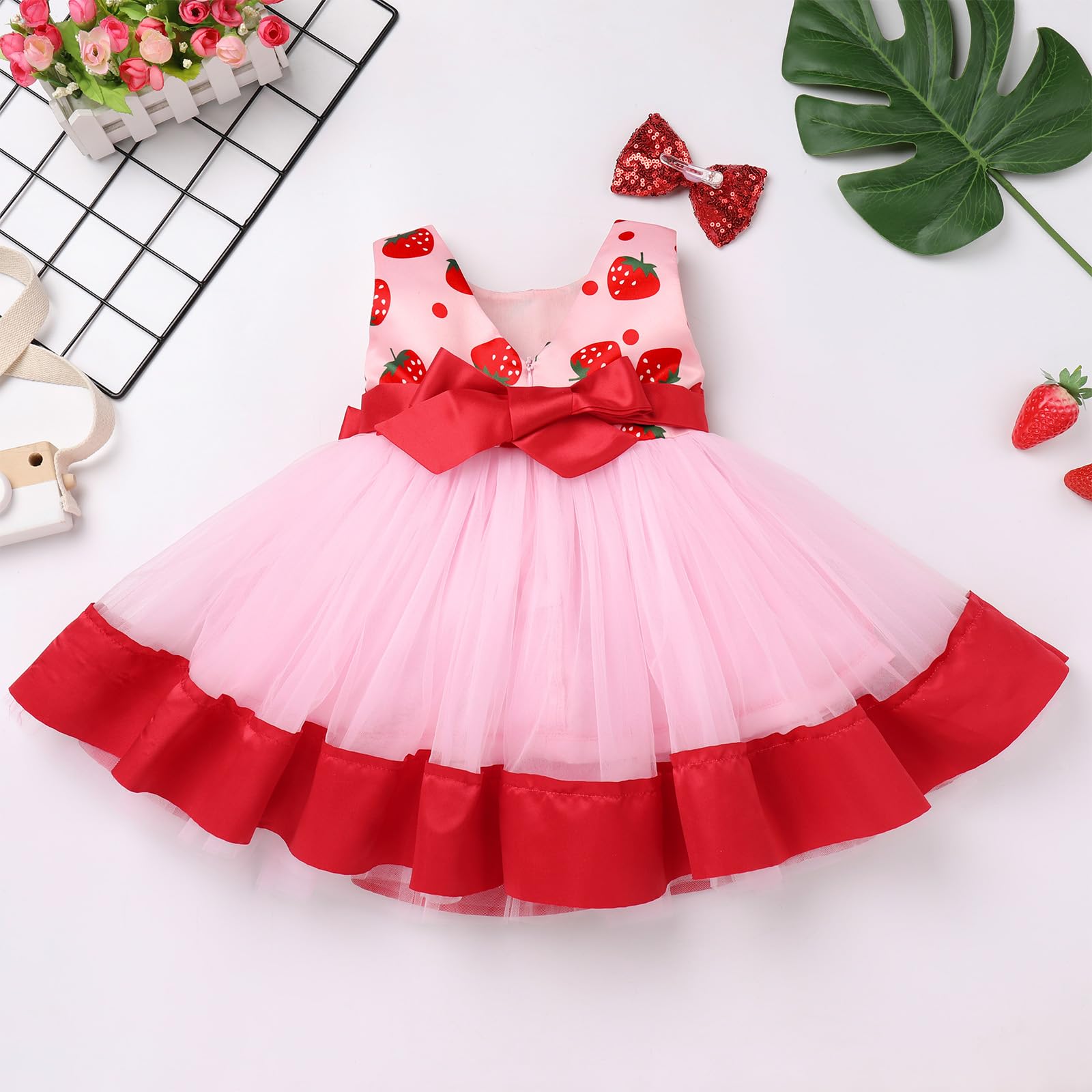 Baby Girl Princess Tutu Dress & Headband Set - Cake Smash Outfit, 1st Birthday Photoshoot, Baptism & Special Occasion Wear - Adorable Photo Shoot Costume for Girls
