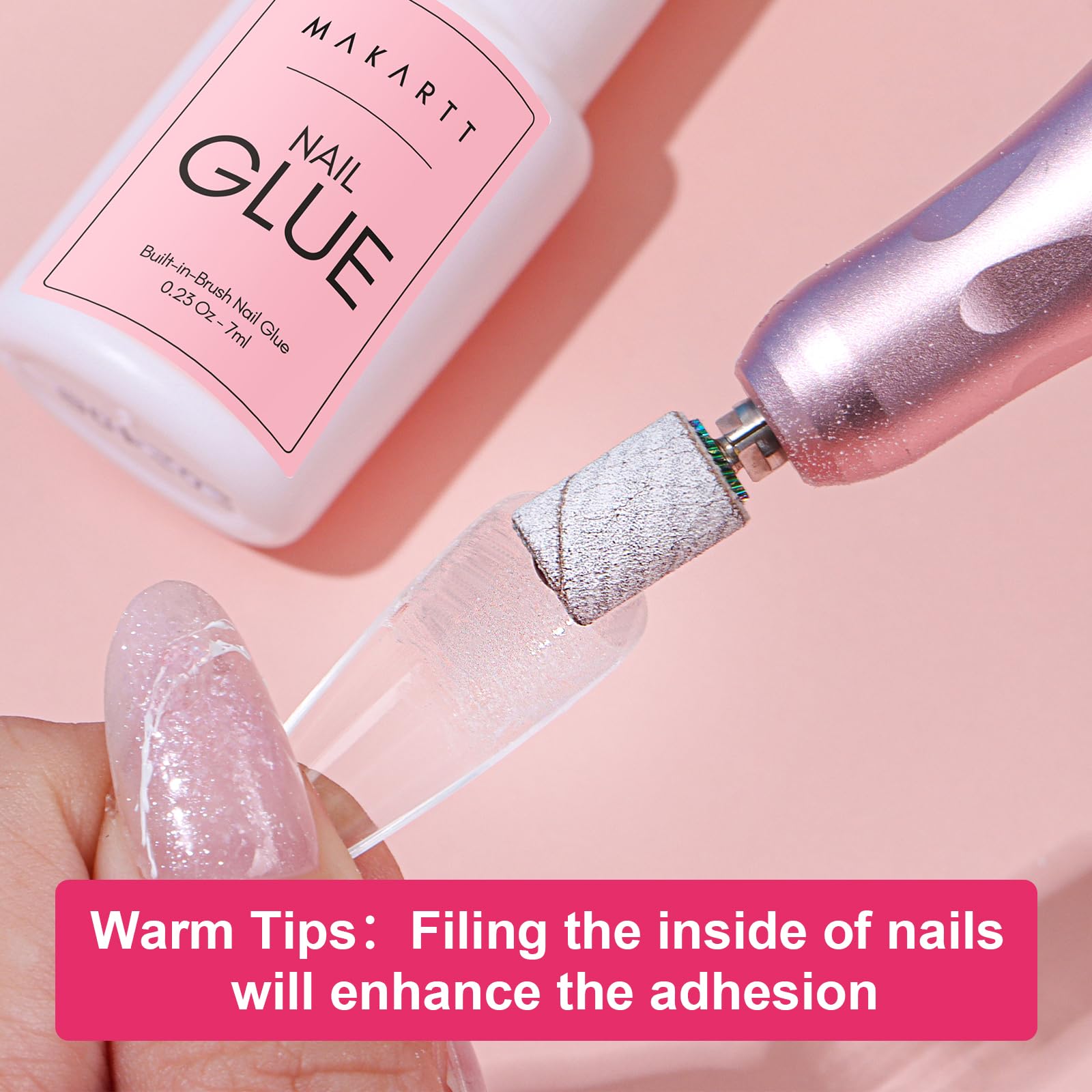 Makartt Super Strong Nail Glue for Acrylic Nails - 7ML 3-Pack Brush-On Adhesive | Quick-Drying, Long-Lasting False Nail Glue for Press-On Nails, DIY & Professional Use | Perfect for Nail Tips, Fake Nails & At-Home Manicures