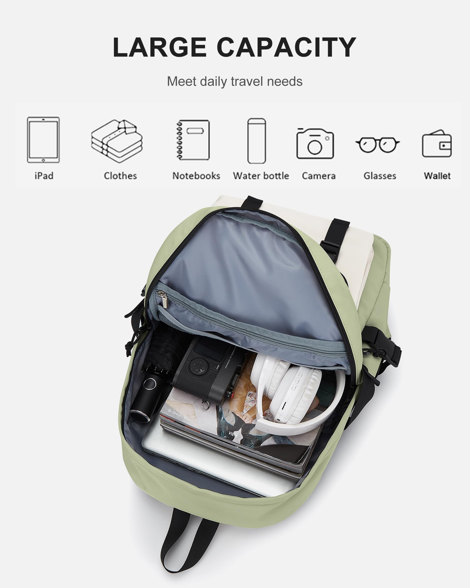 Winspansy Women's Backpack - Waterproof Casual Backpack for Women & Men, Large Sporty Travel Backpack for School, Work, Gym & Outdoor Activities | Stylish Modern Aesthetic Teen Backpack