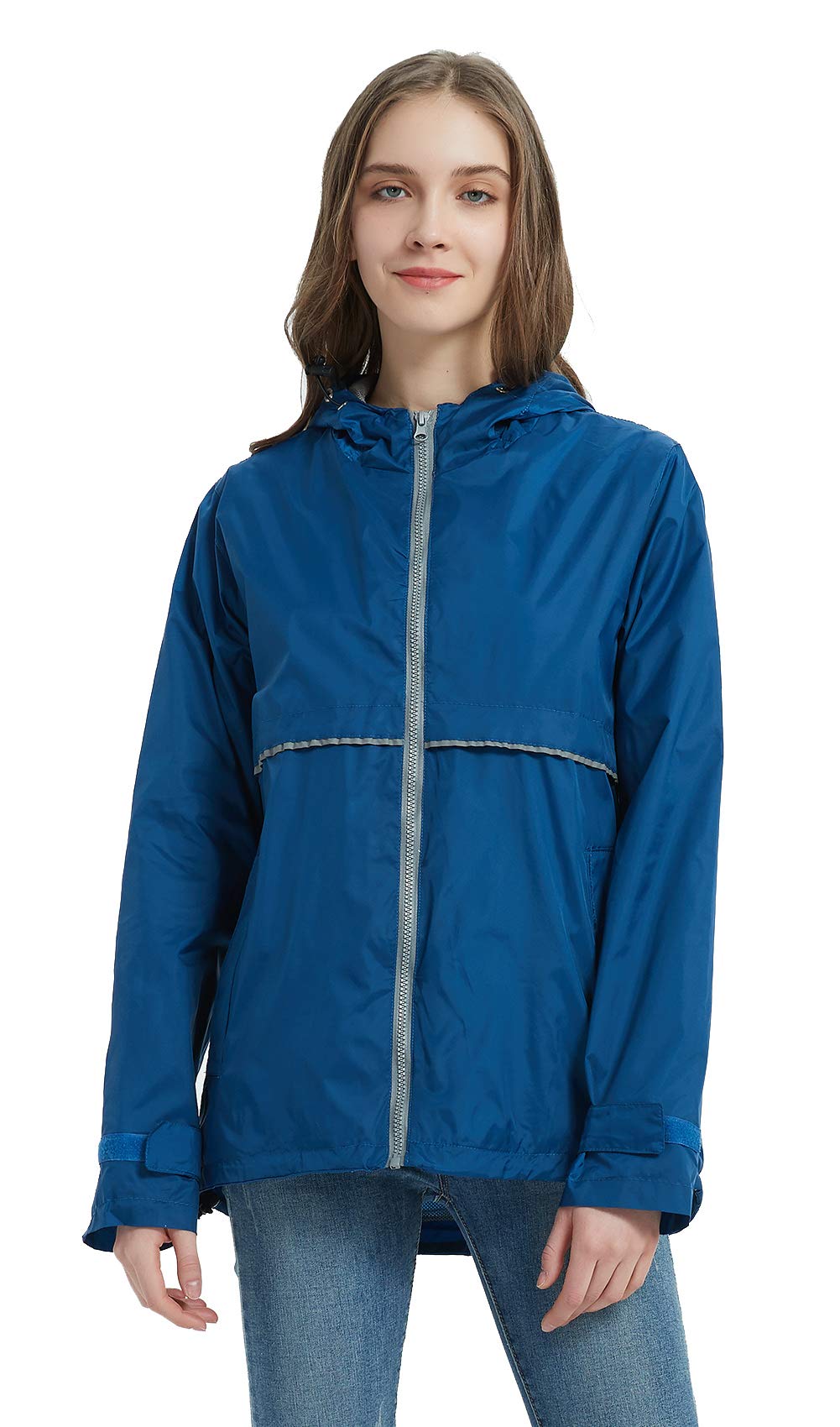 SUNDAY ROSE Women's Lightweight Waterproof Rain Jacket with Hood - Windproof Windbreaker for Hiking, Commuting & Outdoor Activities