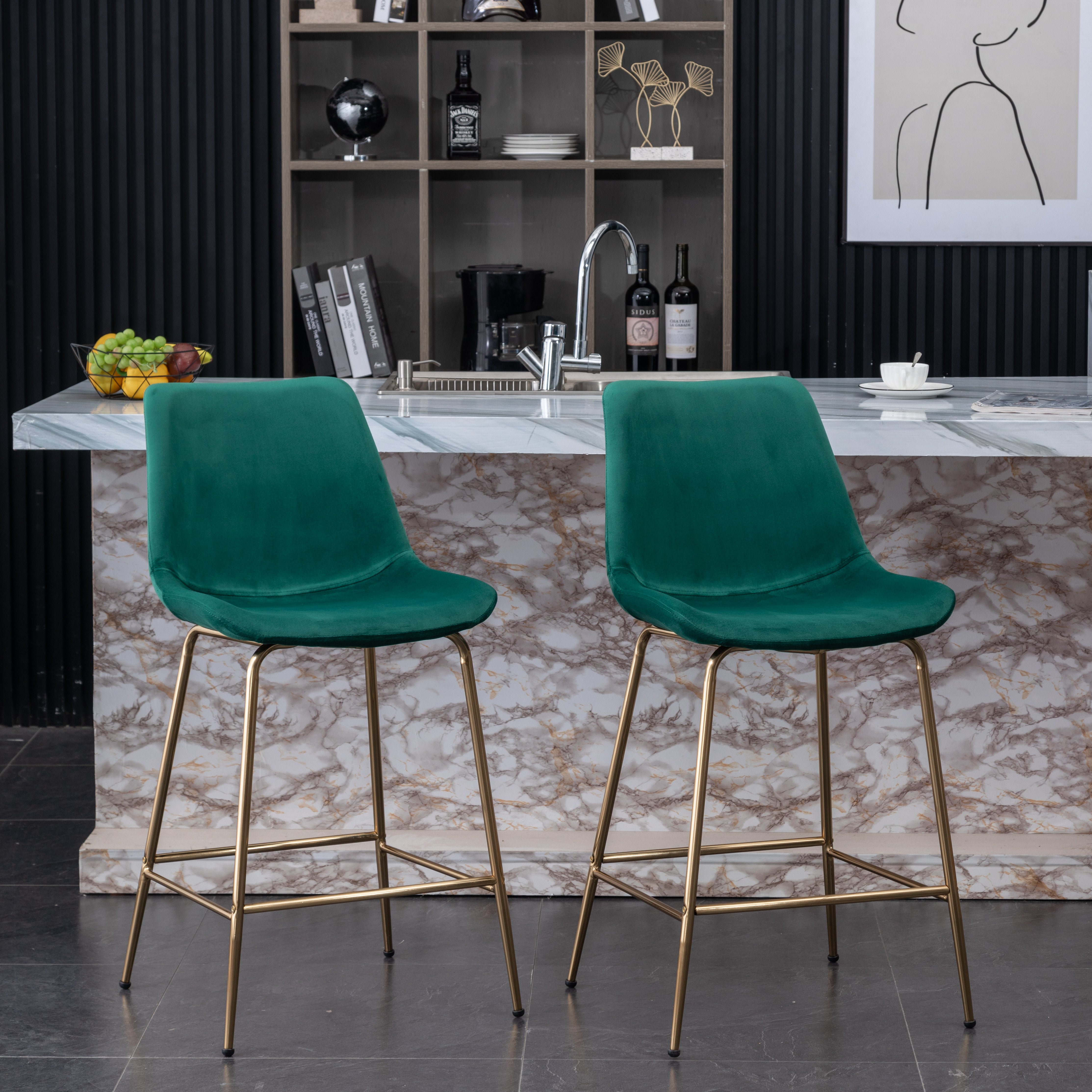Roundhill Furniture Aufurr Modern Velvet 26.5