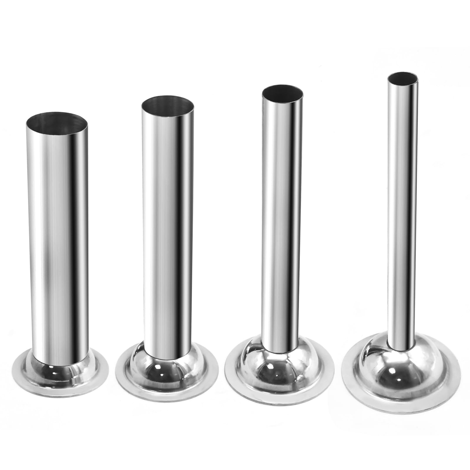 4Pcs Stainless Steel Sausage Stuffing Tubes & Nozzles for #5 Meat Grinder - Perfect for Homemade Sausage Making, Meat Processing, and Kitchen Food Prep