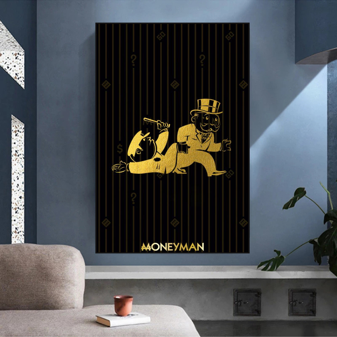 Alec Monopoly Gold Money Man Millionaire Canvas Print - Luxury Wall Art for Home & Office Decor
