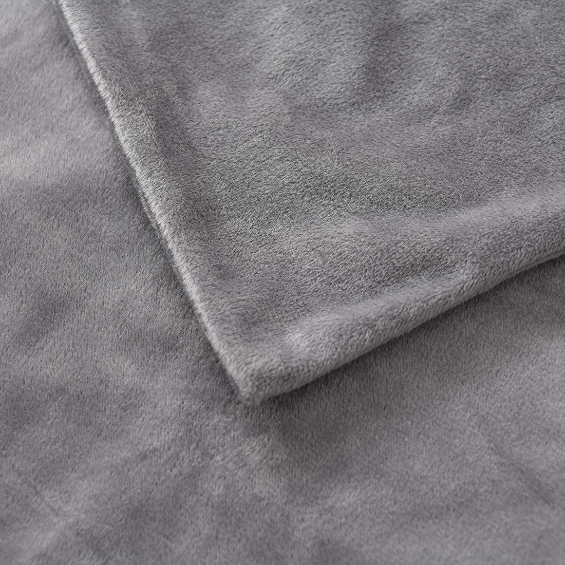 Soft Velvet Body Pillow Cover with Hidden Zipper - 20x54 Inch Cozy Flannel Pillowcase (Grey, 1-Piece) - Perfect for Bedroom, Sofa & Travel Comfort