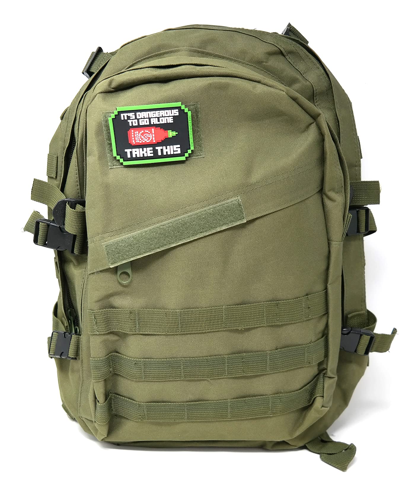 Funny It's Dangerous to Go Alone Hot Sauce PVC Patch - Tactical Hook and Loop Patch for Backpacks, Jackets & Gear - Perfect for Gamers, Outdoor Enthusiasts & Hot Sauce Lovers