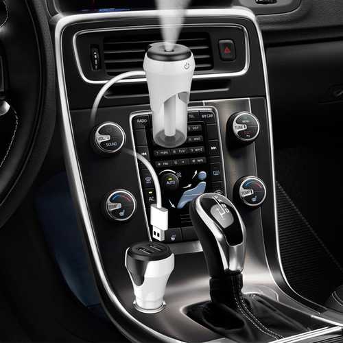 Dual USB Car Humidifier & Air Purifier with Auto Switch - 5V/3.1A Fast Charger for iPhone 7/Xiaomi 6 - Perfect for Road Trips & Office Commutes