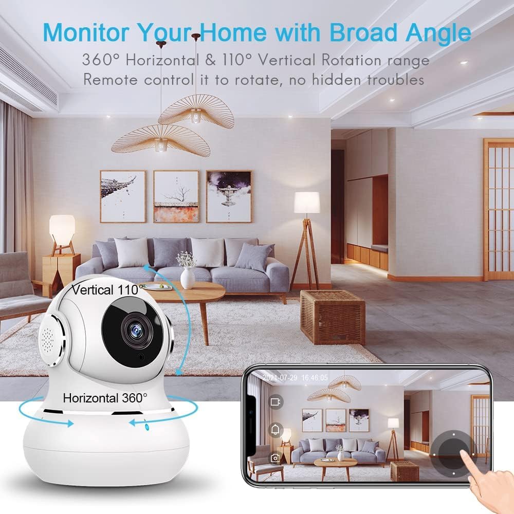4 Pack Indoor Security Camera with 2K HD, 360° Pan & Tilt, Night Vision - WiFi Pet & Baby Monitor Camera with Mobile App, Alexa Compatible - Ideal for Home, Nursery, Pet Tracking & Office Surveillance