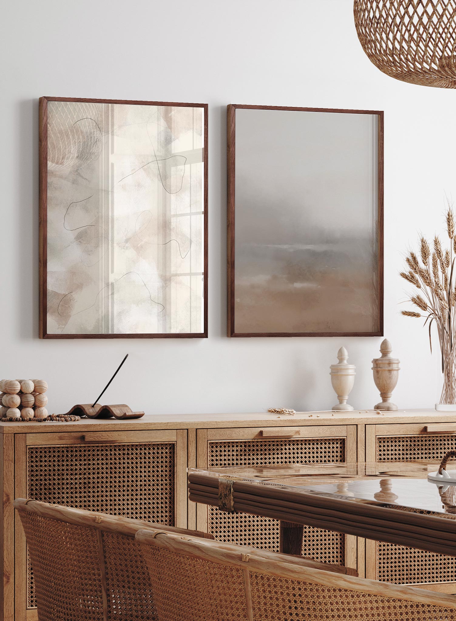 Minimalist Abstract Dining Room Set - Modern 5-Piece Table & Chairs for Small Spaces - Perfect for Apartments, Condos & Cozy Homes