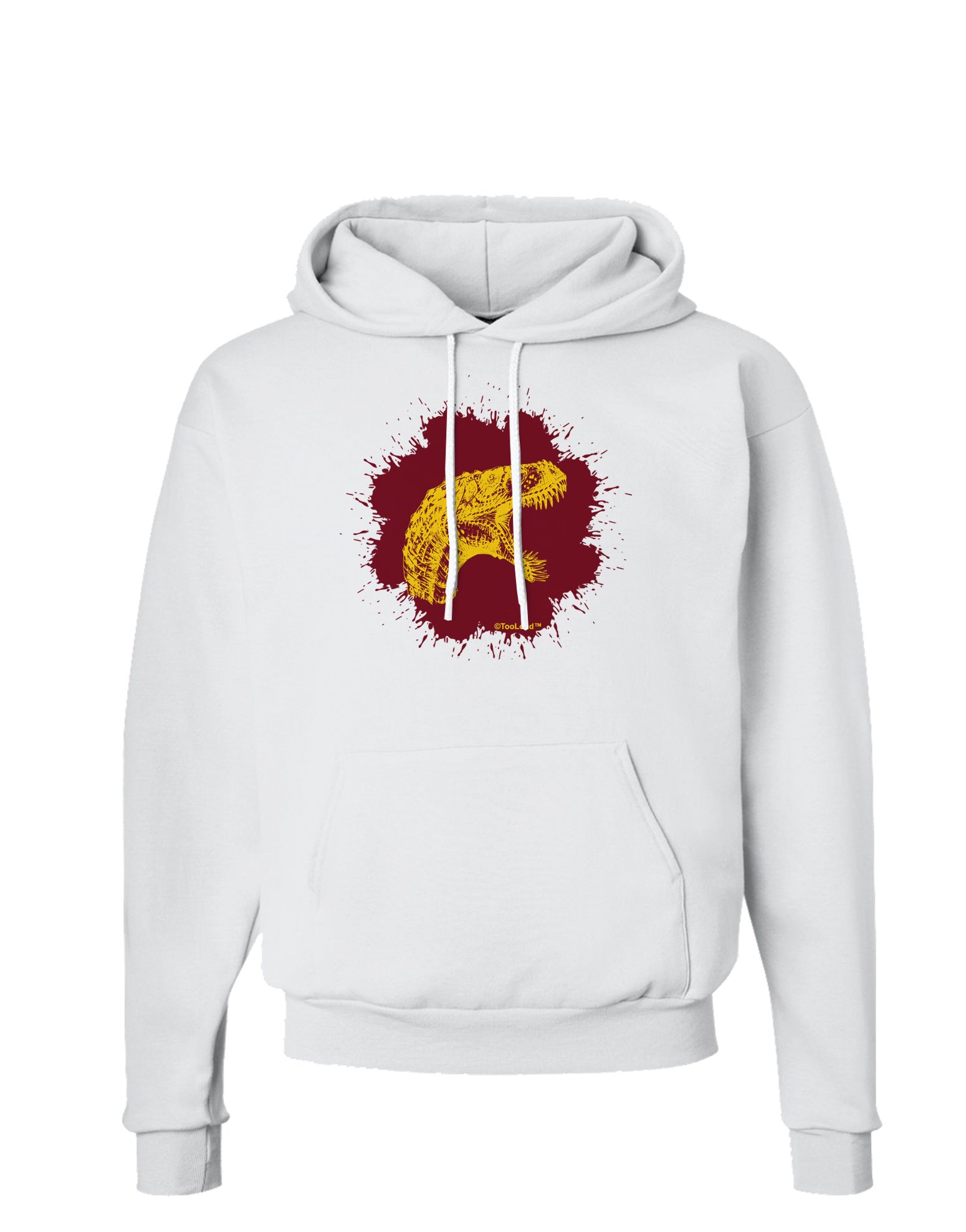 TOOLOUD Jurassic Dinosaur Face Blood Splatter Hoodie Sweatshirt for Men Women - Cool Graphic Print Pullover for Halloween, Cosplay, and Streetwear Fashion
