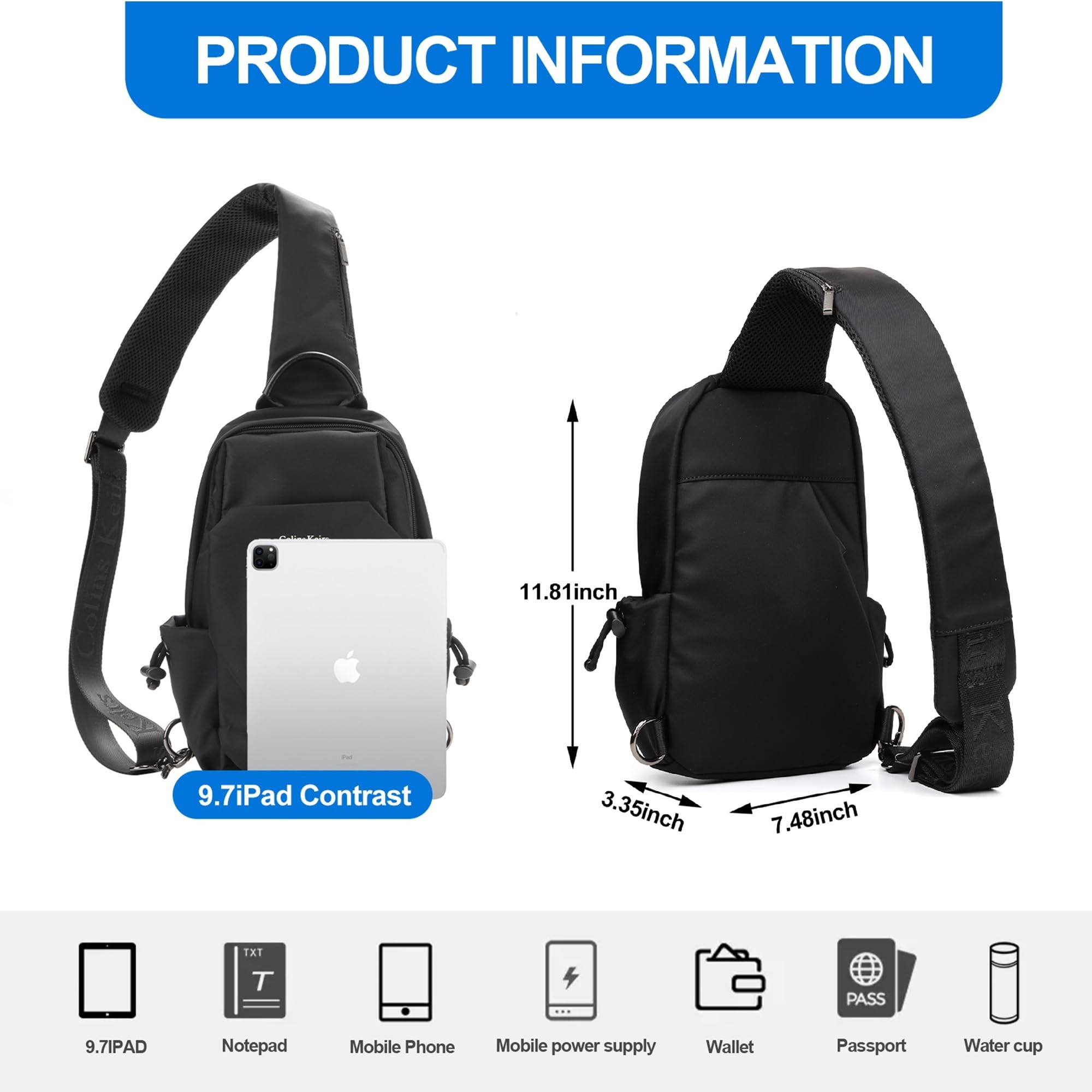 Stylish Unisex Chest Bag - Crossbody Shoulder Bag for Men & Women - Lightweight Travel Backpack for Hiking, Commuting & Daily Use