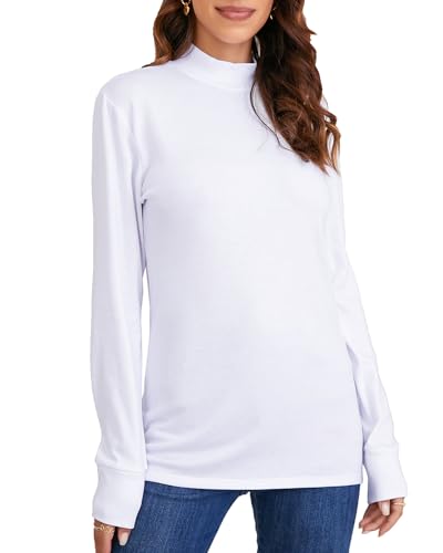 Mock Neck - Sweater - White