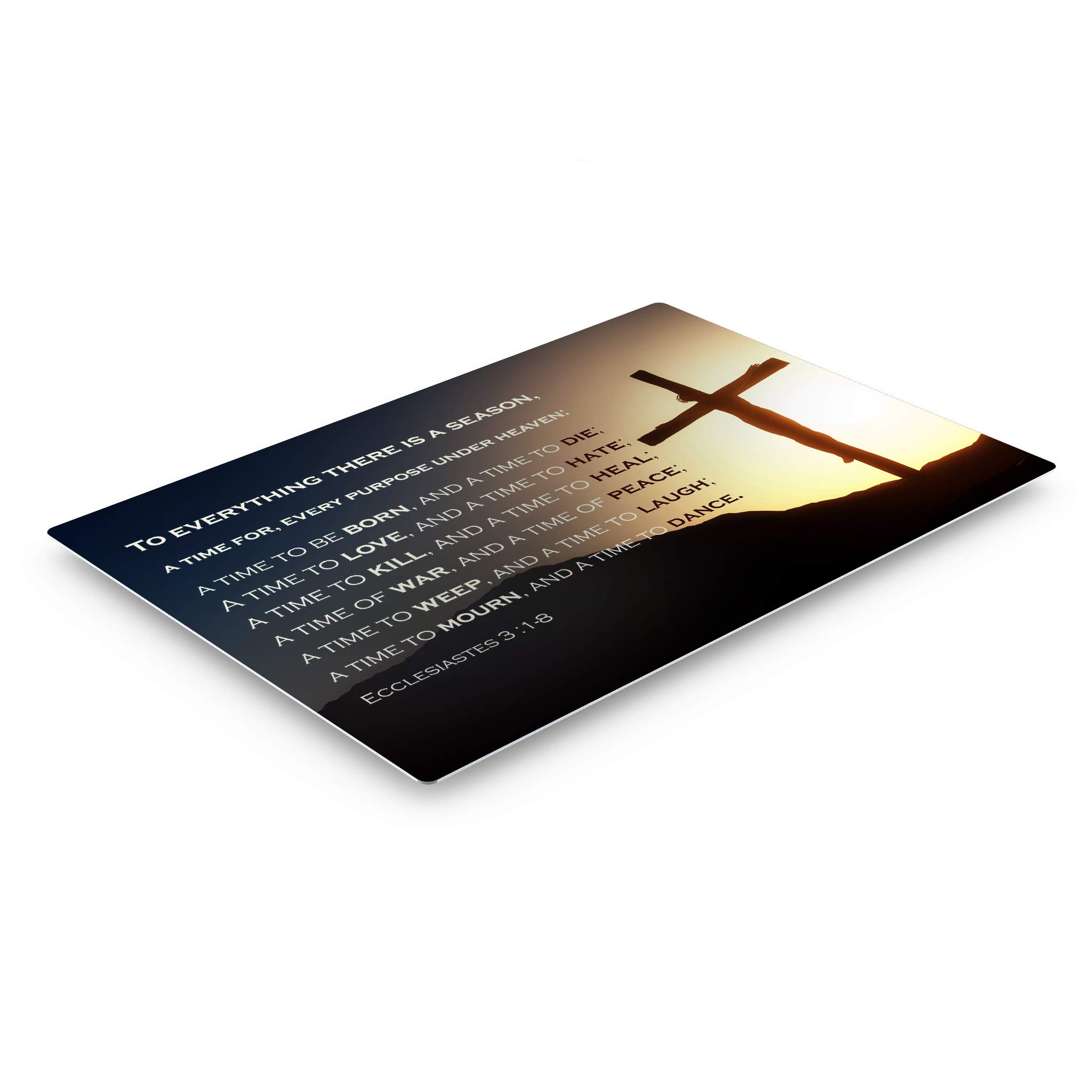 Smile Art Design Scripture Bible Verse Wall Art - Metal Print Ecclesiastes 3:1-8 'To Everything There is a Season' - Jesus Lord Cross Religious Decor for Living Room, Bedroom - Christian Gift Ready to Hang (30x40) - Perfect for Home Worship, Church Decor & Spiritual Inspiration