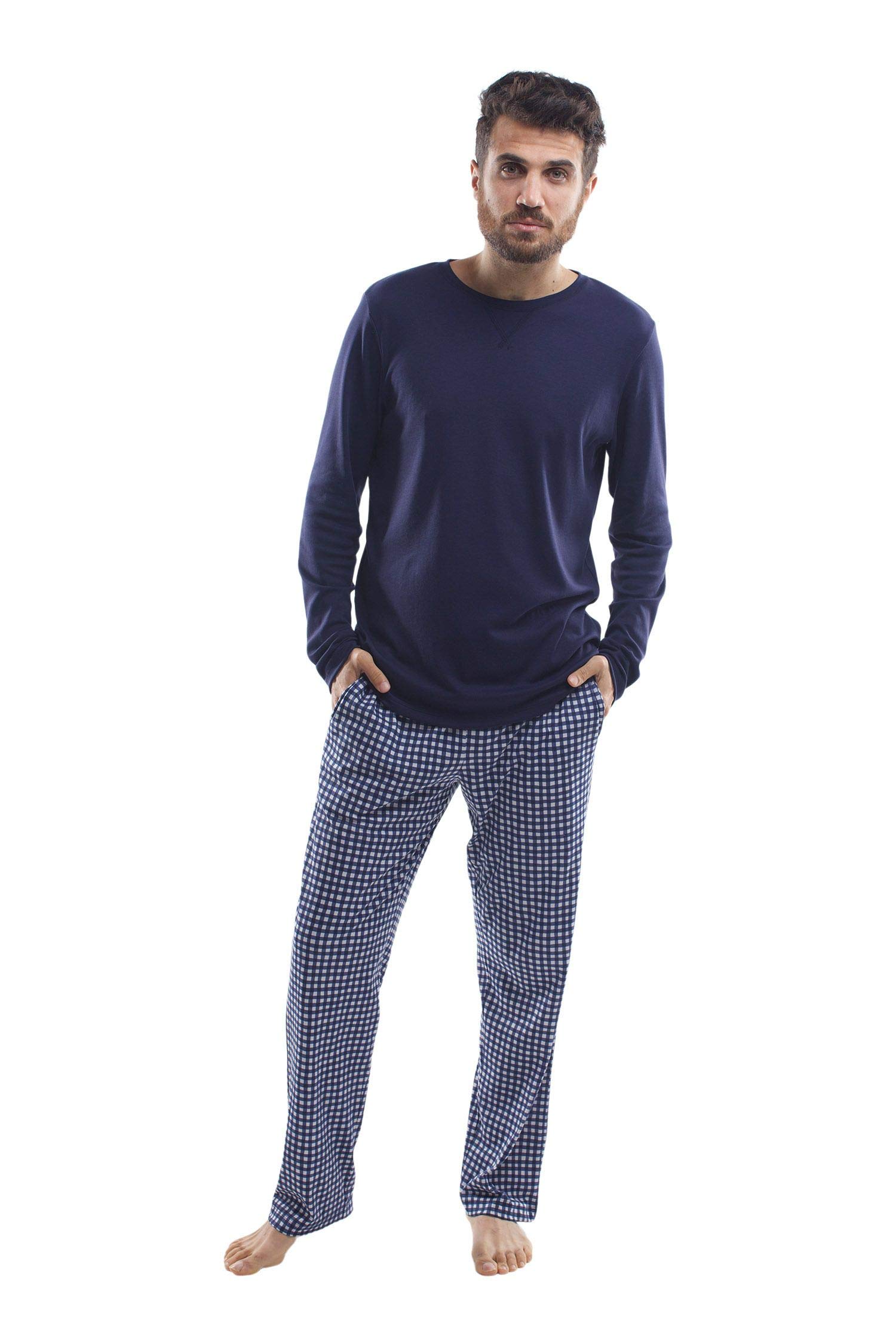 Premium Pima Cotton Men's Pajama Set - Ultra Soft Lounge & Sleepwear for Comfortable Weekends at Home
