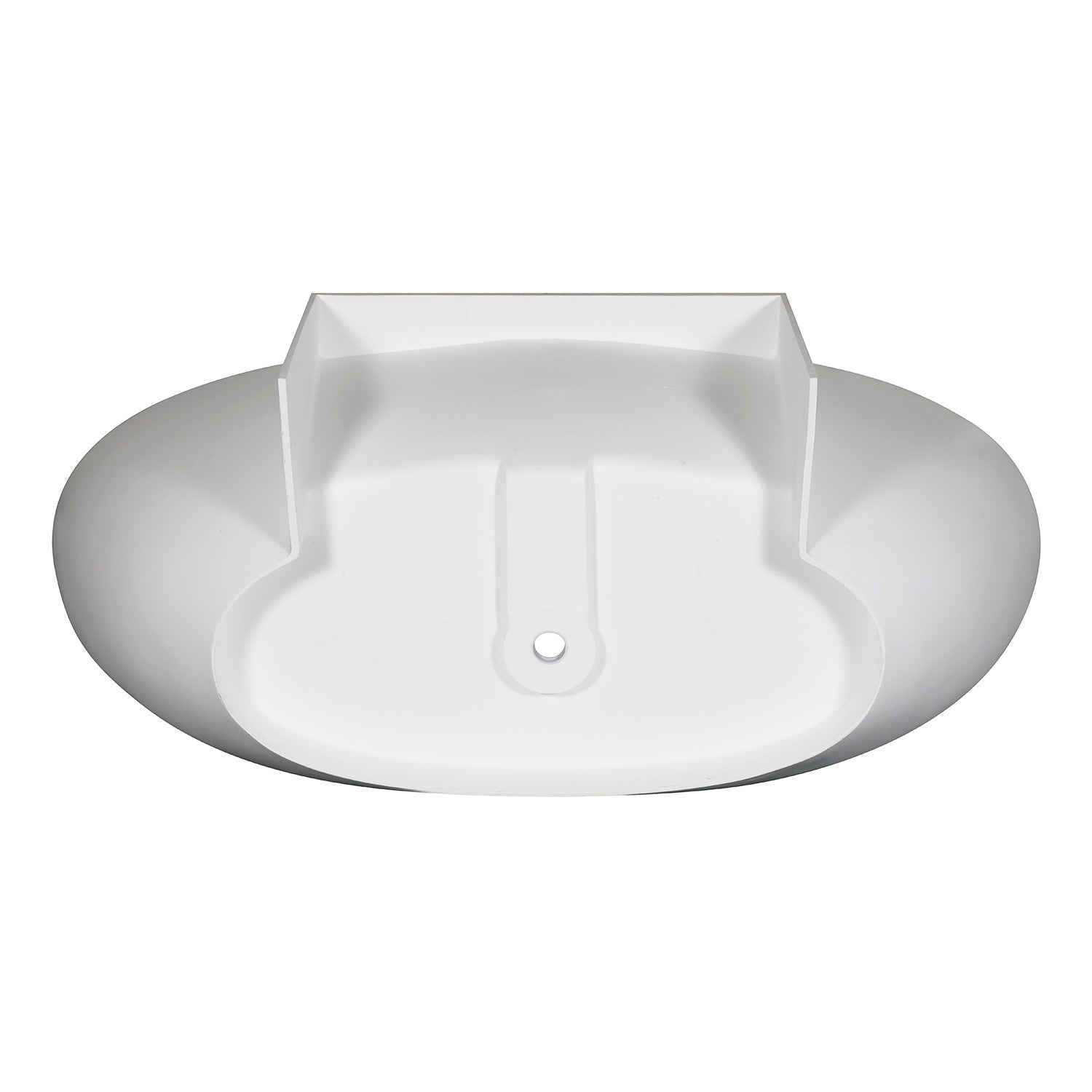 Arcticstone 71 Inch Freestanding Oval Bathtub - Matte White Solid Surface Double Ended Soaking Tub with Drain - Perfect for Luxury Bathrooms & Spa-Like Relaxation at Home