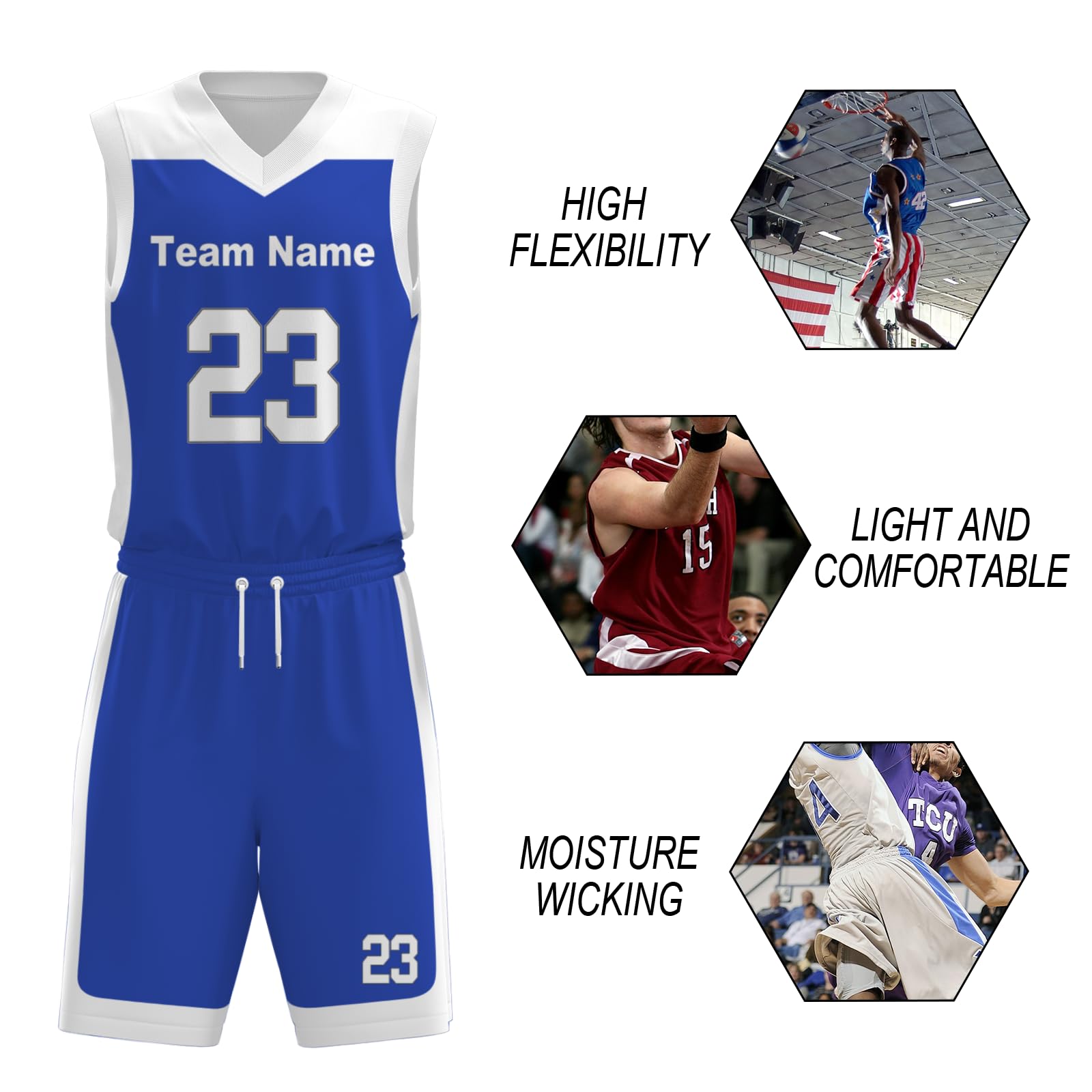 Custom Basketball Jerseys - Personalized NBA Style Uniforms for Men, Women & Youth - Breathable Team Jerseys for Games, Practice & Fan Wear
