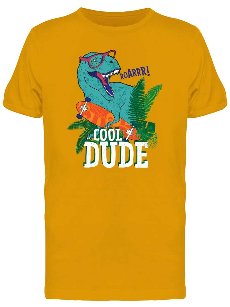 Smartprints Cool Dude Dinosaur Graphic T-Shirt for Men | Trendy Skate Style Tee | Perfect for Skateboarding, Streetwear & Casual Outfits