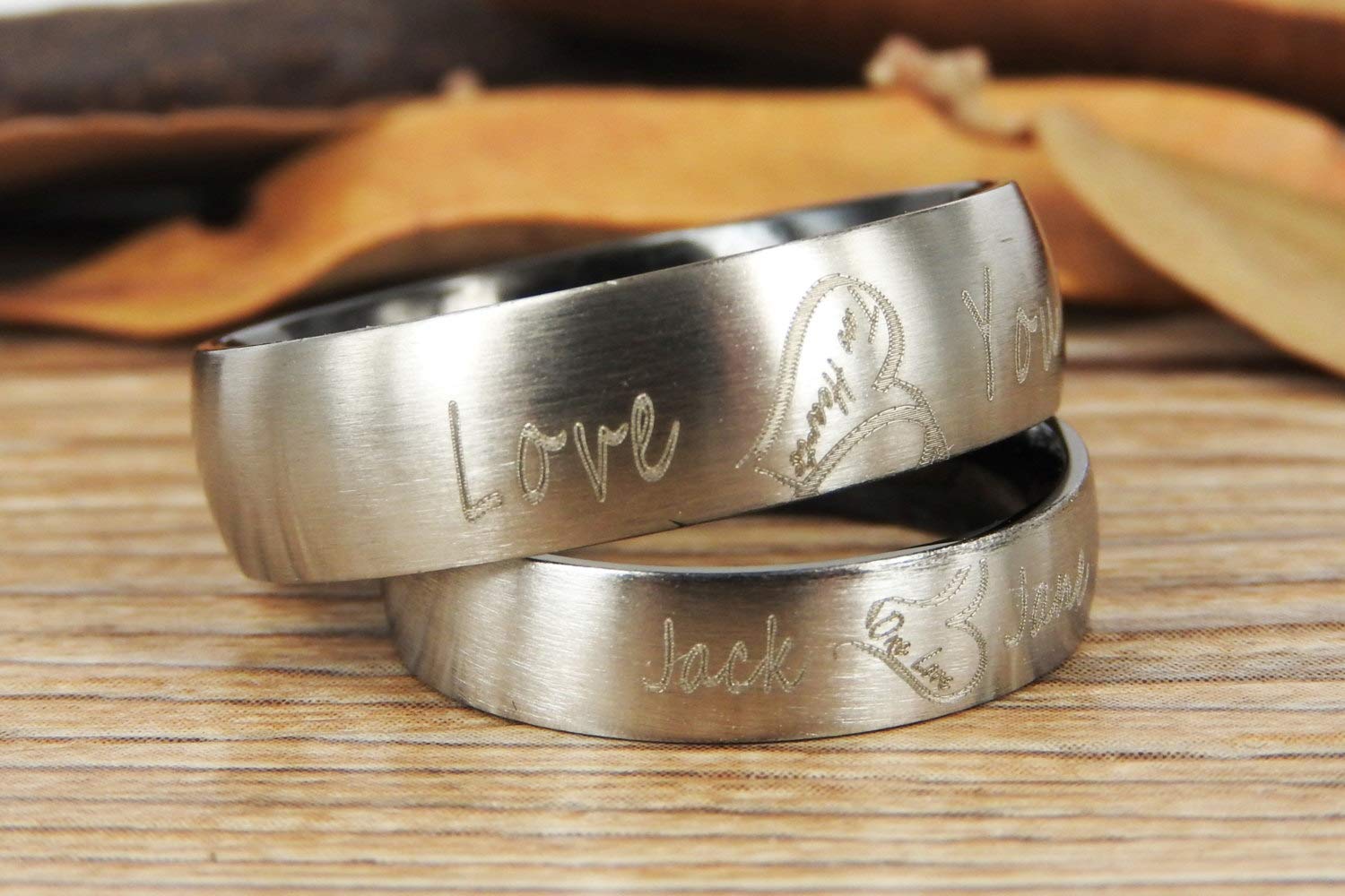 Two Hearts Become One Matching Wedding Rings Set for Couples - His and Her Promise Rings, Engraved Bands for Anniversaries, Proposals & Romantic Gifts
