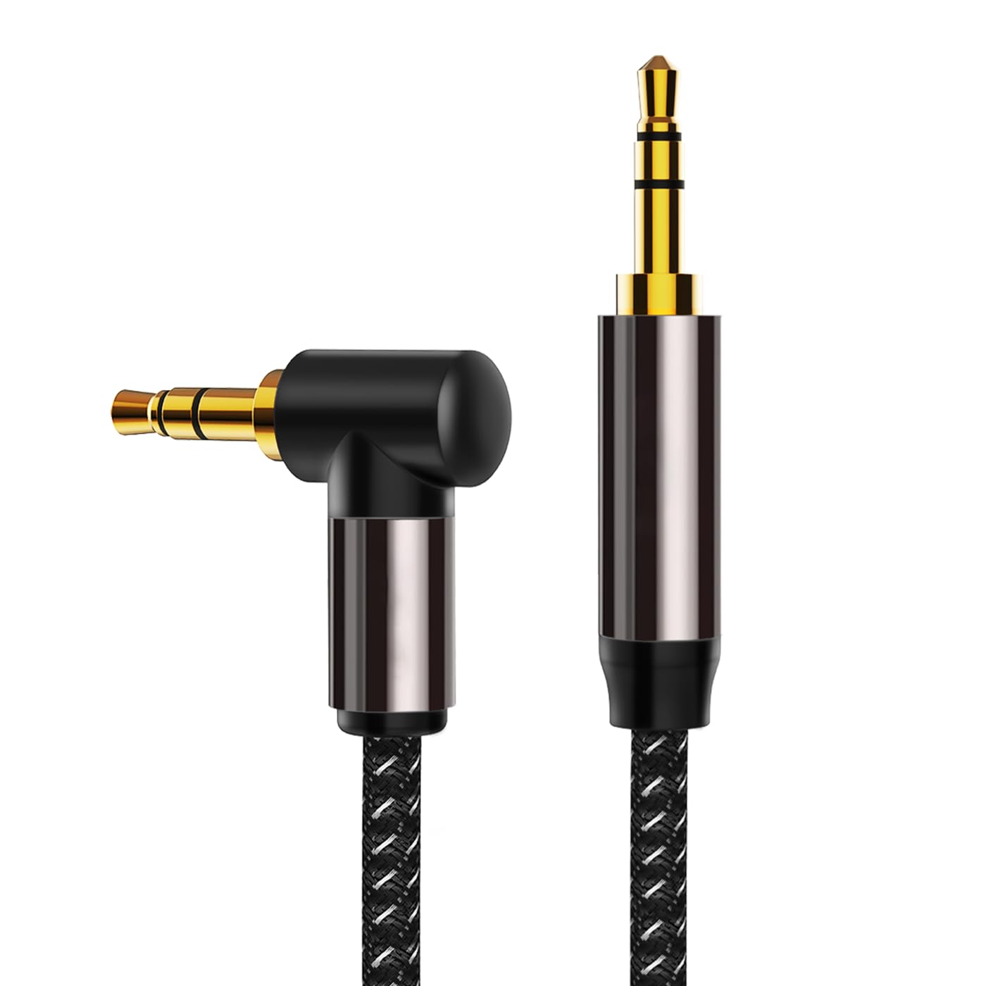High-Quality VIOY 3.5mm Male to Male Aux Cable (2M/6.56ft) - 90 Degree Right Angle Audio Jack to Jack Connector for iPhone, iPad, Car Stereo, TV, Laptop & Speakers - Perfect for Home, Office & Car Audio Systems