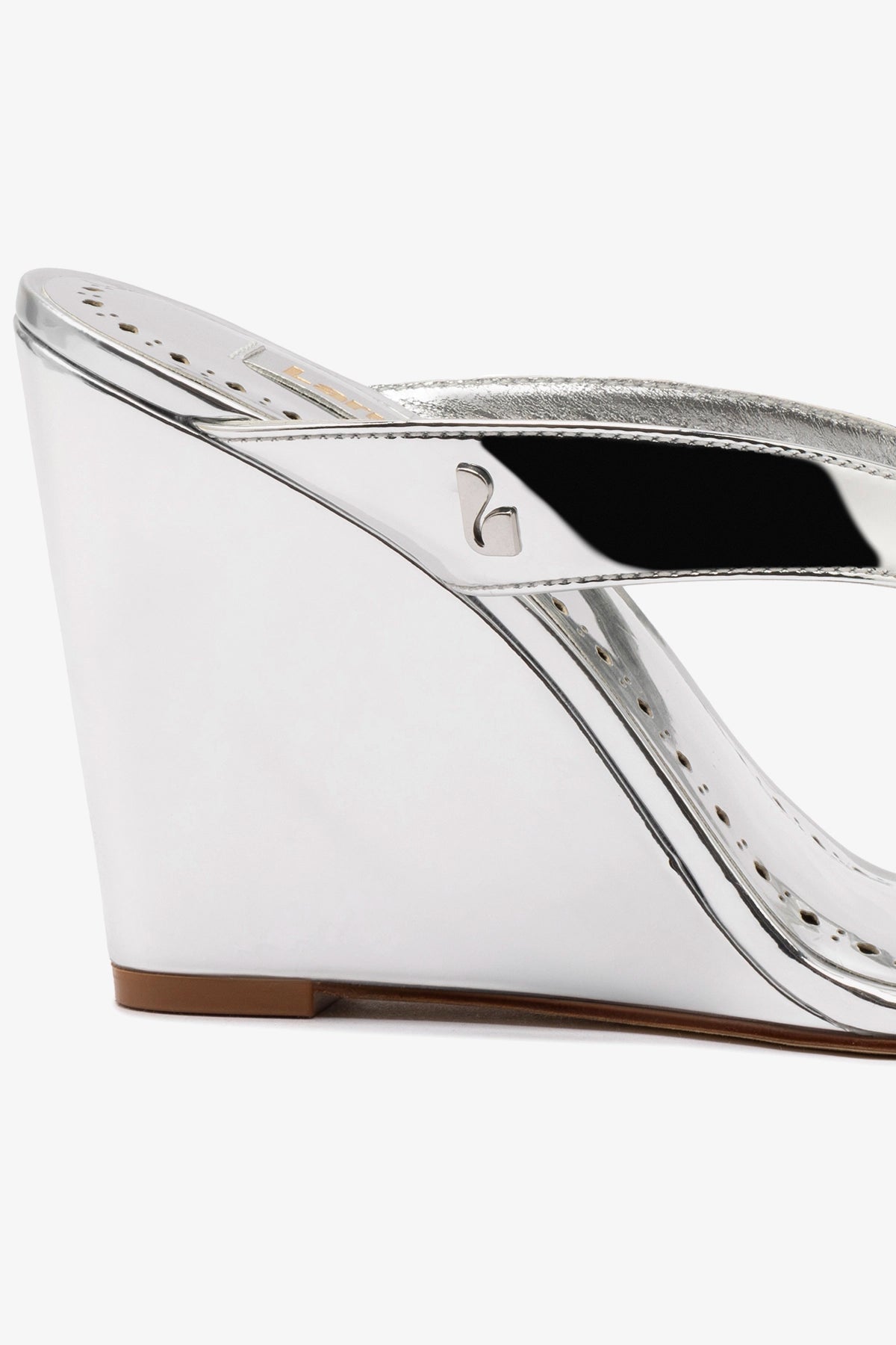 Gaia Wedge Sandal in Silver Specchio - Women's Comfortable Summer Platform Sandals for Beach, Vacation & Casual Outings