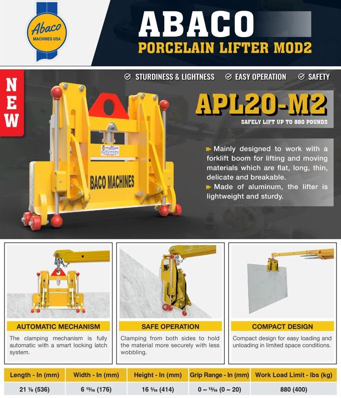 Abaco Multi-Material Automatic Lifter - Heavy Duty Lifting Tool for Construction, Warehousing & Industrial Use