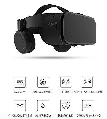Premium Wireless VR Headset for Phones - 110°FOV Virtual Reality Goggles with Bluetooth, Compatible with iPhone 12/11/Pro/Max/Mini/X/R/S/8/7 & Samsung Android 4.7-6.2
