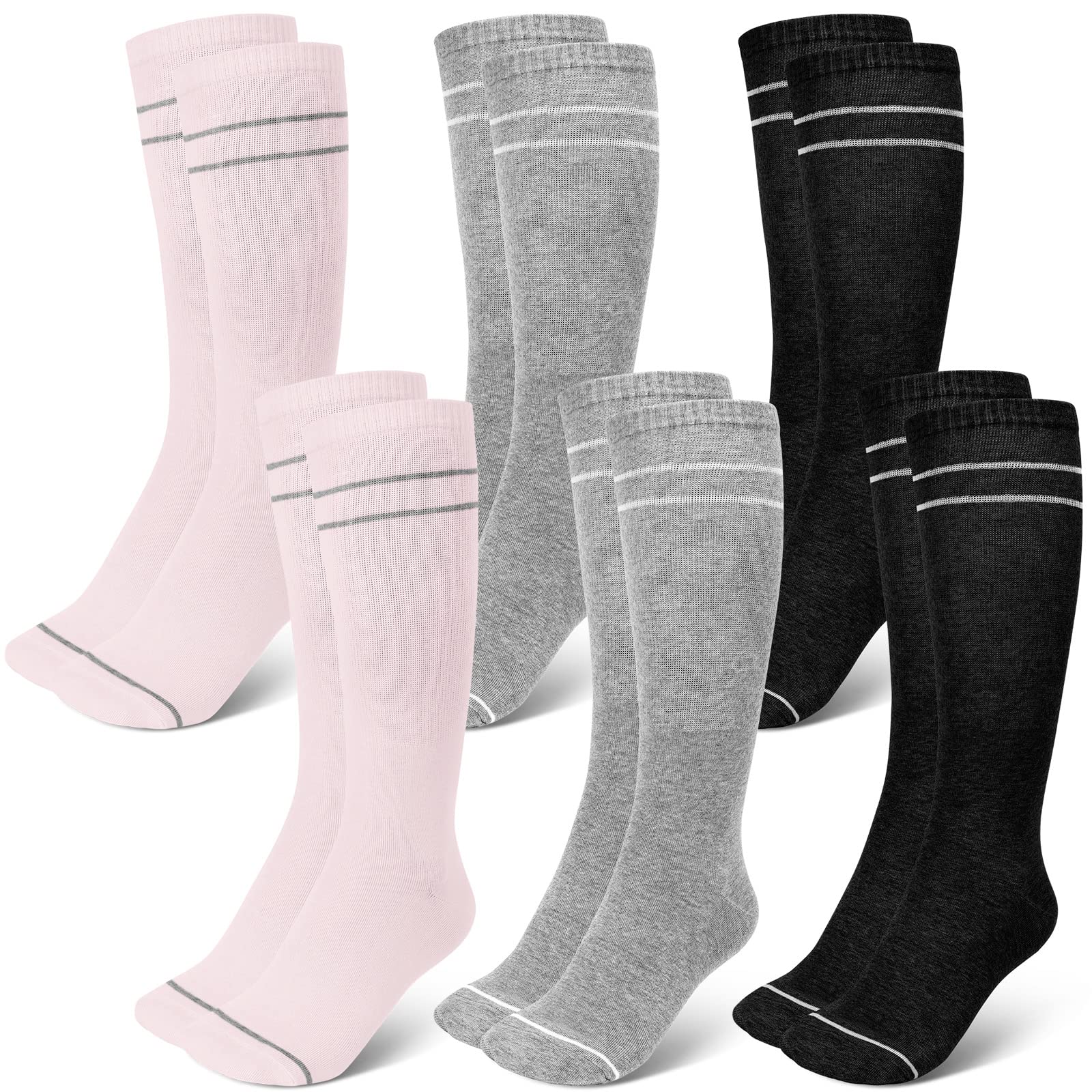 Yaomiao 6 Pairs Maternity Compression Socks 20-30 mmHg - Circulation Support Socks for Women During Pregnancy - Ideal for Swelling Relief, Travel & Postpartum Recovery