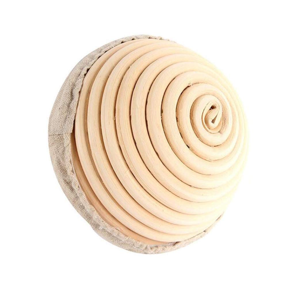 Round Bread Proofing Basket - Rattan Banneton Brotform (18x9cm) - Natural Fermentation Wicker Basket for Sourdough, Baguette & Artisan Bread Making - Perfect for Home Bakers & Professional Kitchens