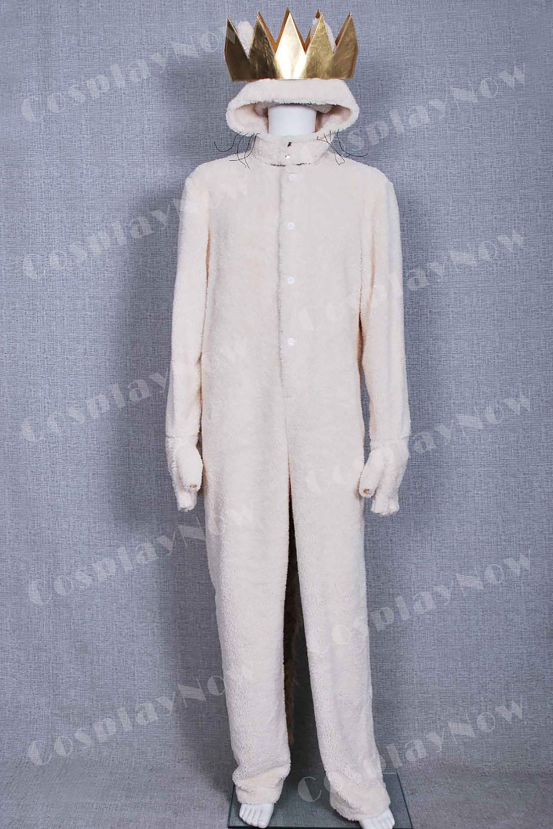Where The Wild Things Are Wolf Costume - Max Records Halloween Cosplay Jumpsuit with Crown | Book Character Costume for Kids & Adults