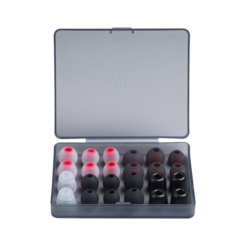 FiiO HS19 Silicone Replacement Eartips - 12 Pairs (S/M/L Sizes) for Noise Isolation & Comfort - Perfect for Music, Gaming & Workouts