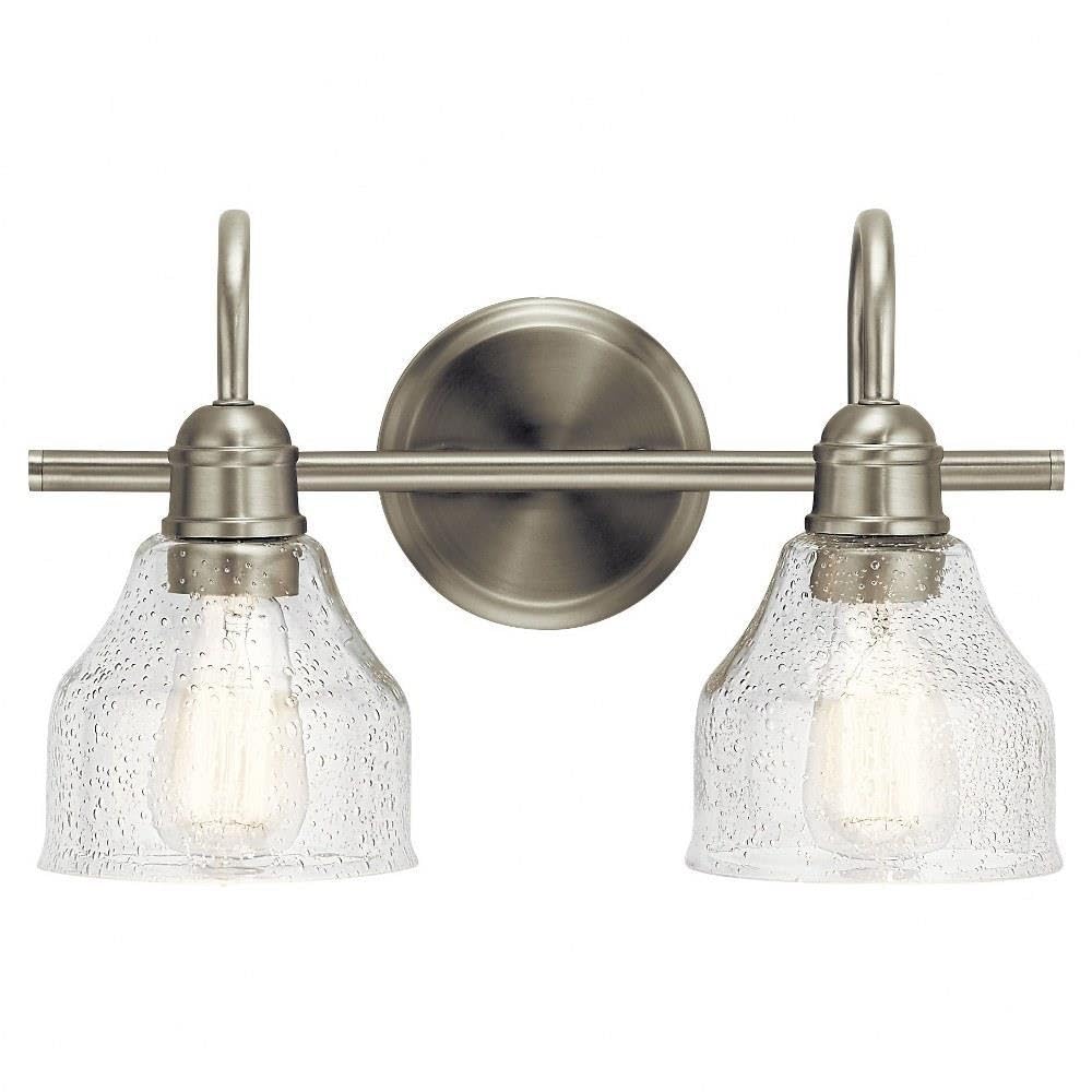 Vintage Industrial 2-Light Vanity Light - Brushed Nickel Finish, 14.75
