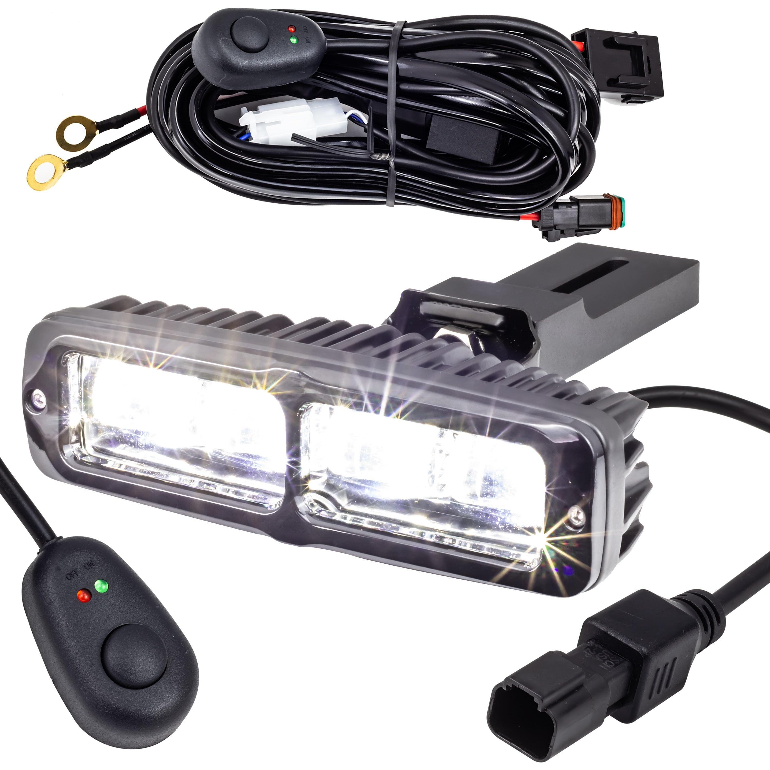 Eagle Lights 6 Generation II LED Projection Light Bar - Plug & Play Harness Compatible with Harley Davidson 1987-2022 Sportster & 1991-2005 Dyna - Perfect for Night Riding & Off-Road Adventures