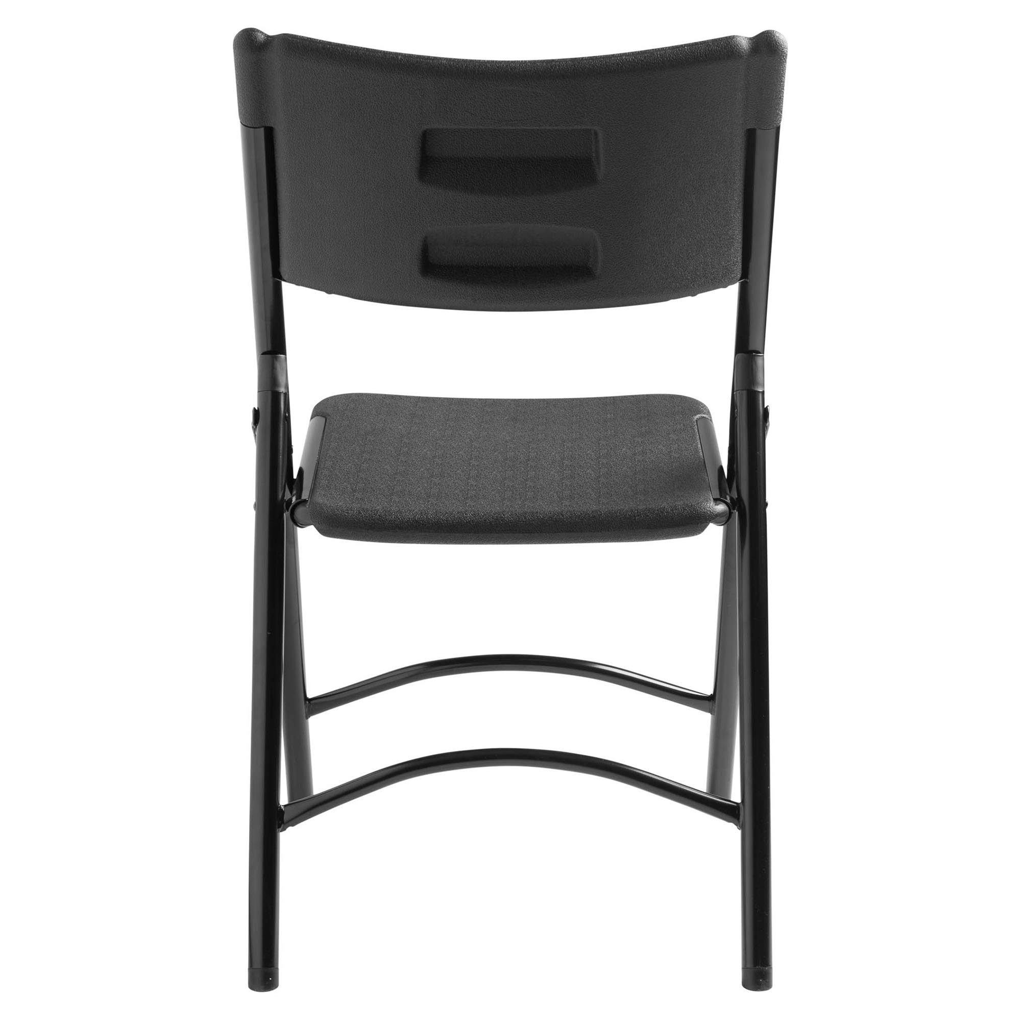 National Public Seating 600 Series Heavy Duty Plastic Folding Chairs - 4 Pack | Lightweight Portable Steel Frame with 2 Cross Braces | Ideal for Outdoor Events, Camping, Picnics & Home Use