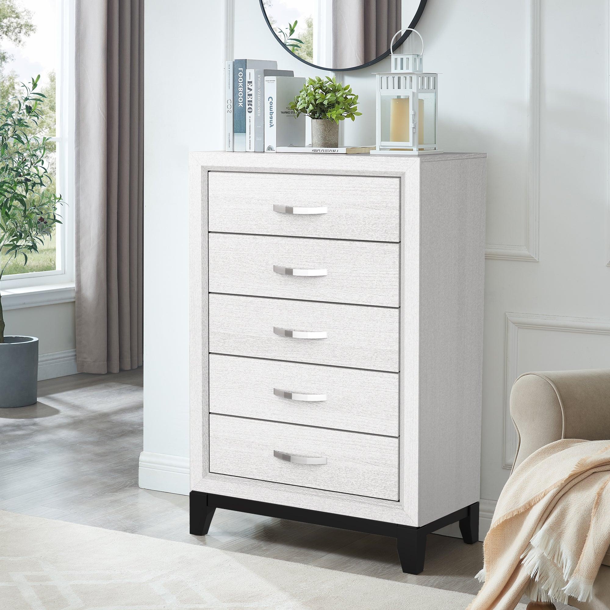 Modern 31-Inch 5-Drawer Chest for Bedroom & Living Room - Stylish Storage Solution for Clothes, Blankets, and Home Organization
