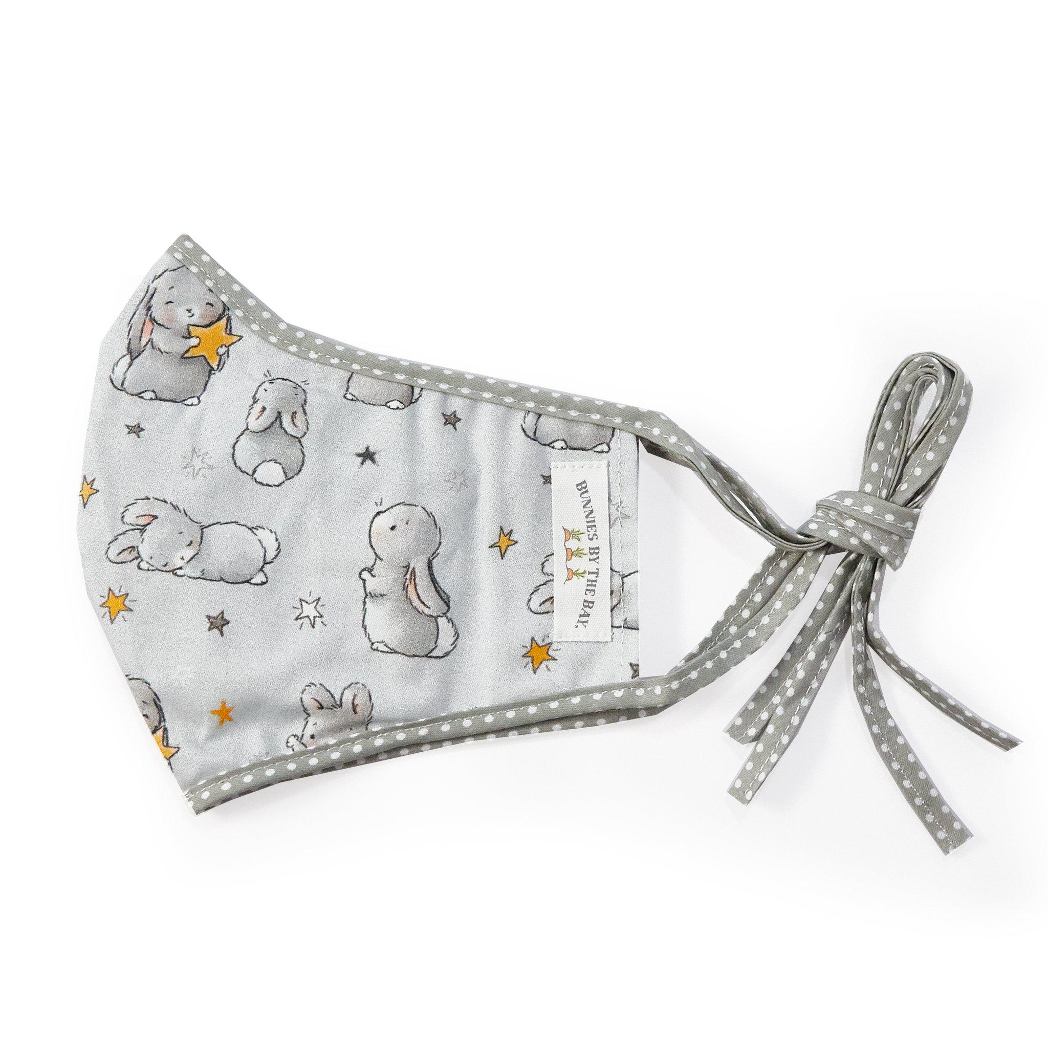 Bloom Bunny with Stars Cloth Face Mask for Adults & Kids - Reusable Washable Fabric Mask for School, Travel & Daily Protection
