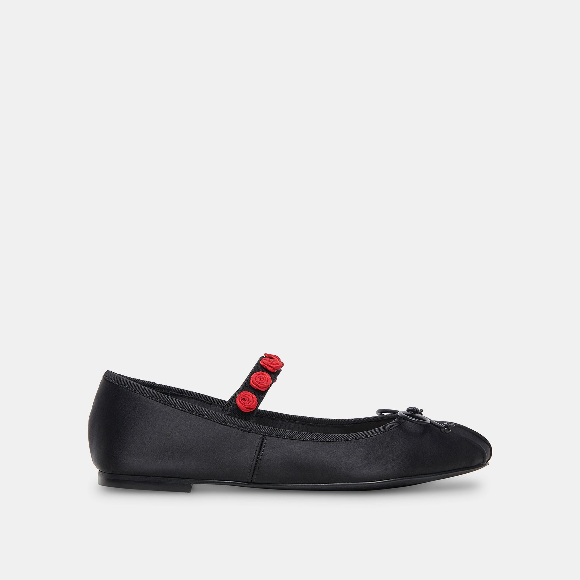Lilly Women's Ballet Flats - Black Multi Satin Pointed Toe Slip-On Shoes for Work, Party & Casual Wear
