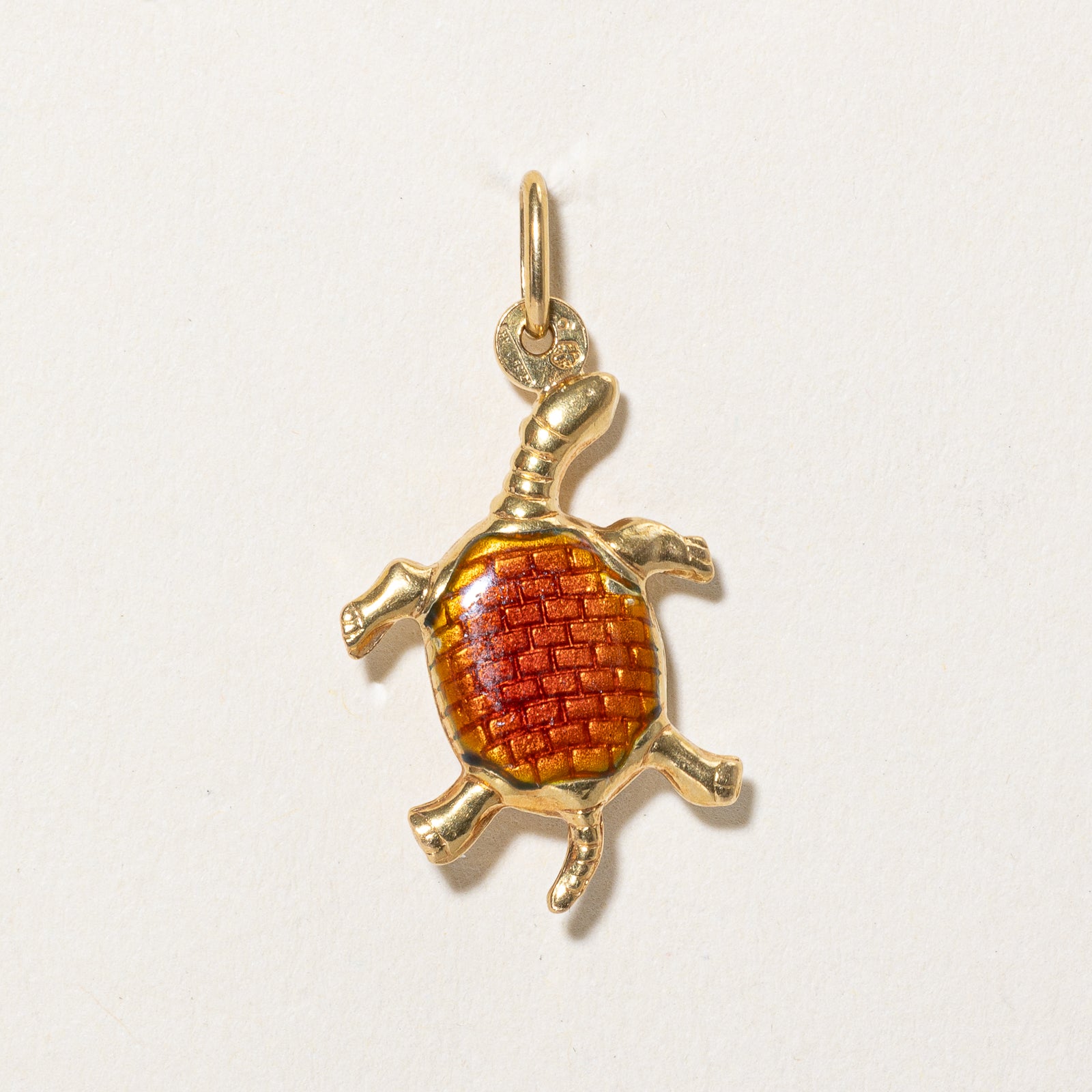 18k Italian Yellow Gold Turtle Charm with Enamel - Elegant Jewelry Gift for Women, Perfect for Birthdays, Anniversaries & Everyday Wear