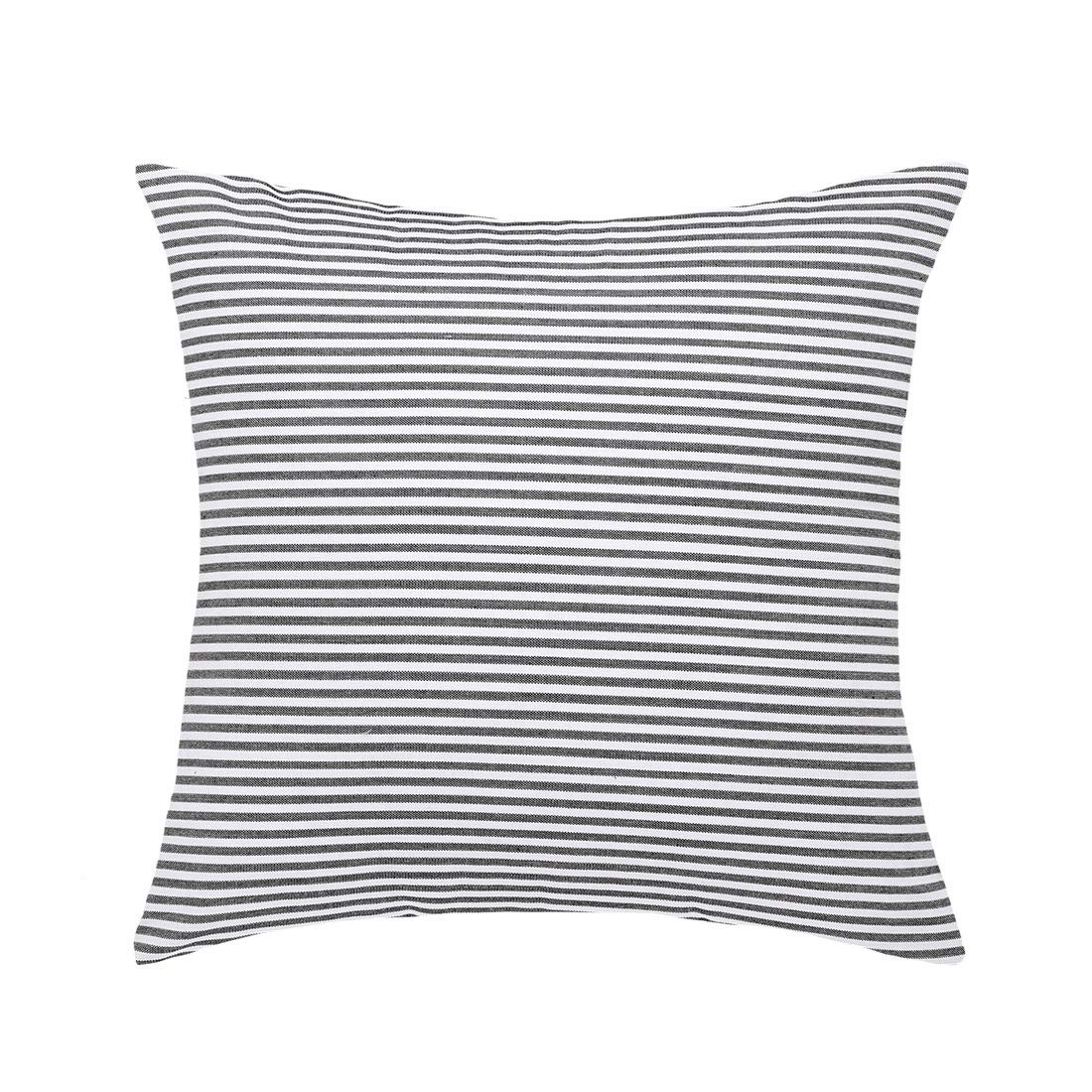 uxcell 18x18 Inch Woven Striped Throw Pillow Covers - Black and White Farmhouse Decorative Square Cushion Covers for Sofa, Bedroom, Car Chair - Soft & Durable Home Decor for Living Room, Porch, Office