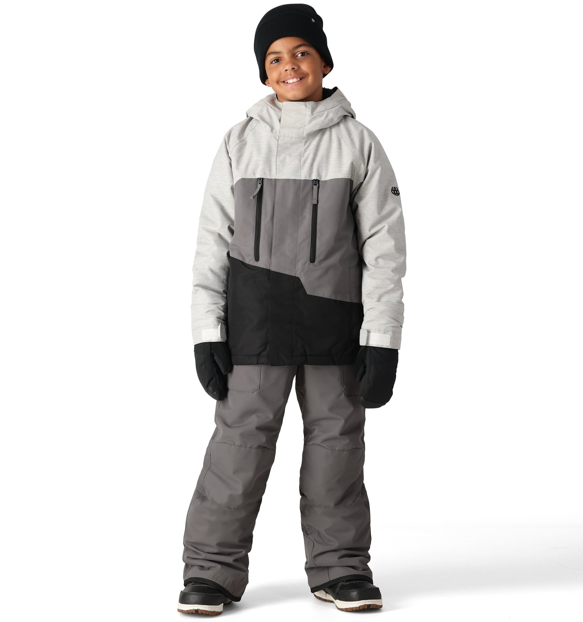686 Boys Frontier Insulated Bib Snow Pants 2025 - Waterproof Winter Snowboard Ski Bibs for Kids, Cold Weather Outdoor Activities