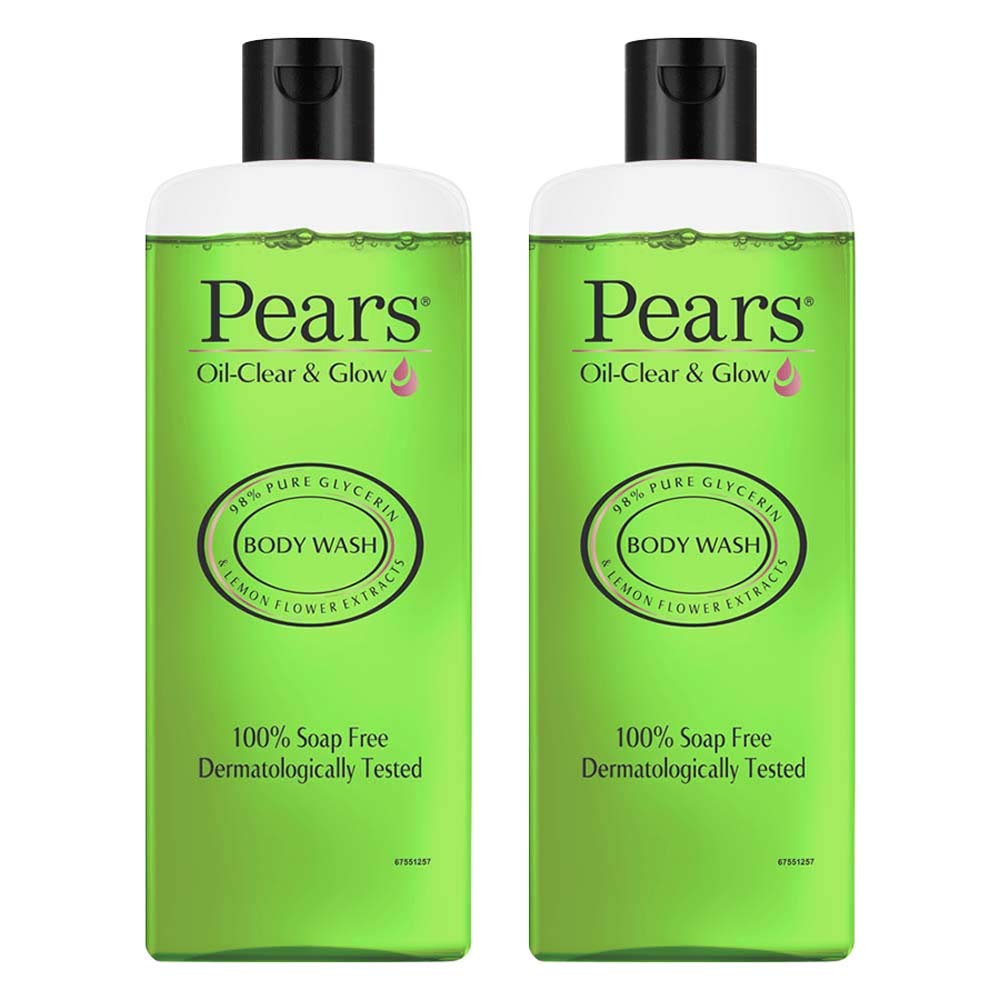 Pears Oil Clear & Glow Shower Gel with 98% Glycerin - 100% Soap Free, Paraben Free, 250ml - Hydrating & Gentle Body Wash for Dry & Sensitive Skin - Perfect for Daily Shower & Spa Relaxation