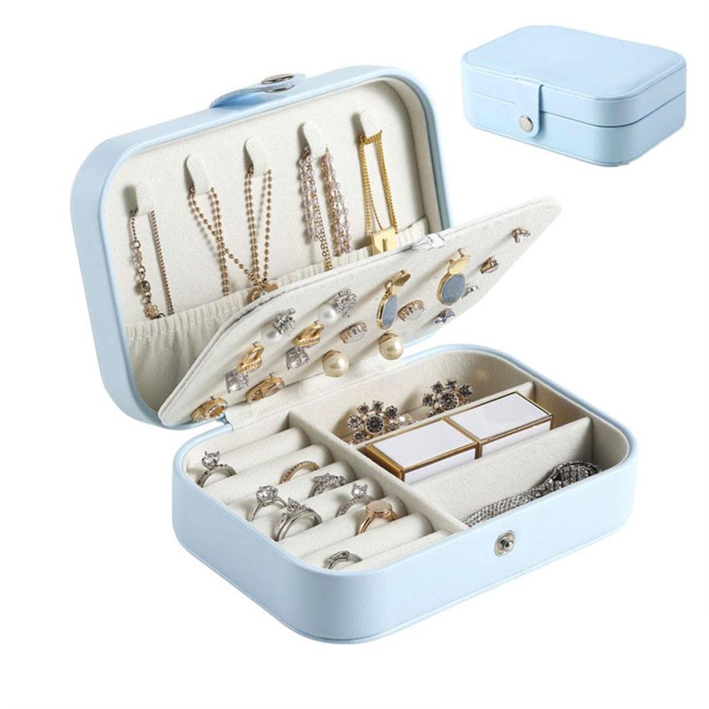 SAXTZDS Mini Travel Jewelry Box Organizer - Portable Earring Ring Necklace Storage Case with Compact Design | Perfect for Vacation, Business Trips & Daily Jewelry Organization