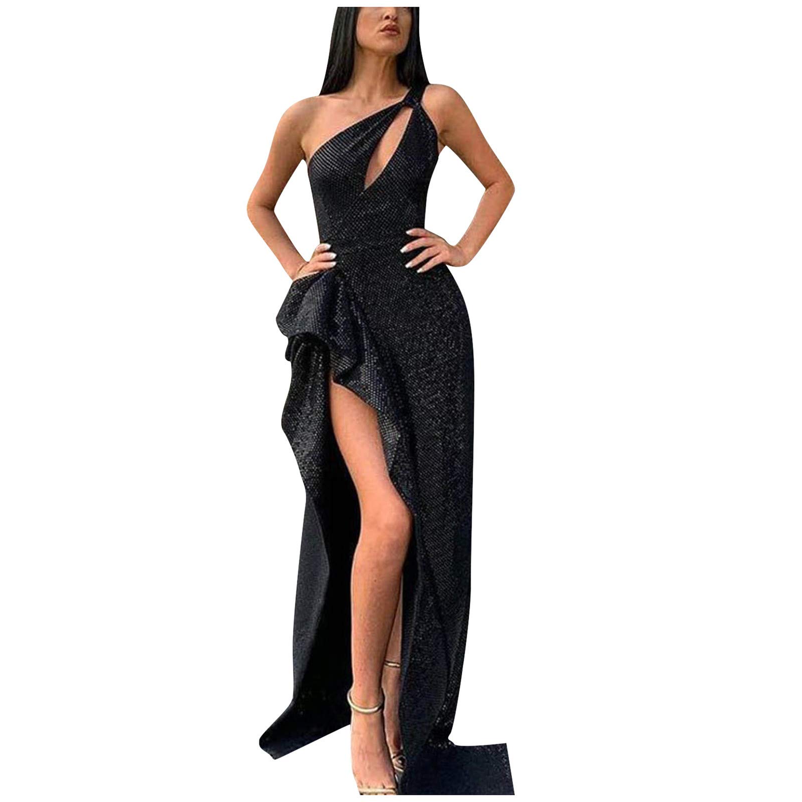 Elegant Black Evening Gown for Women - Sexy Sleeveless Long Dress for Formal Events, Parties & Special Occasions | Perfect for Prom, Gala, Wedding Guest & Cocktail Parties