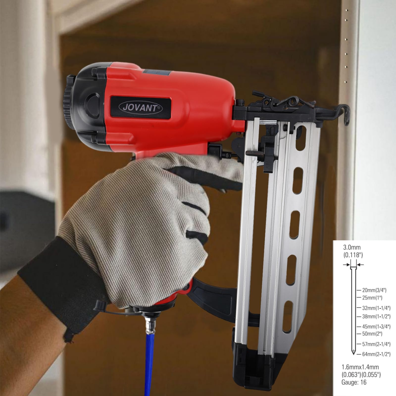 16Gauge Pneumatic Finish Nailer Gun - Fits 3/4